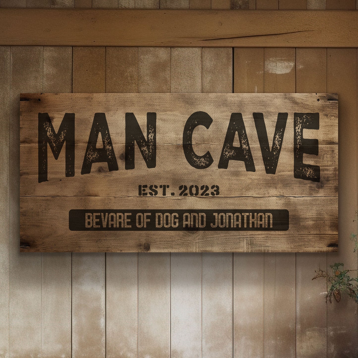 Personalized Man Cave Sign, Canvas Decor For men, Bar Signage For Basement, Father's Day Gifts, Custom Hideout Canvas Art