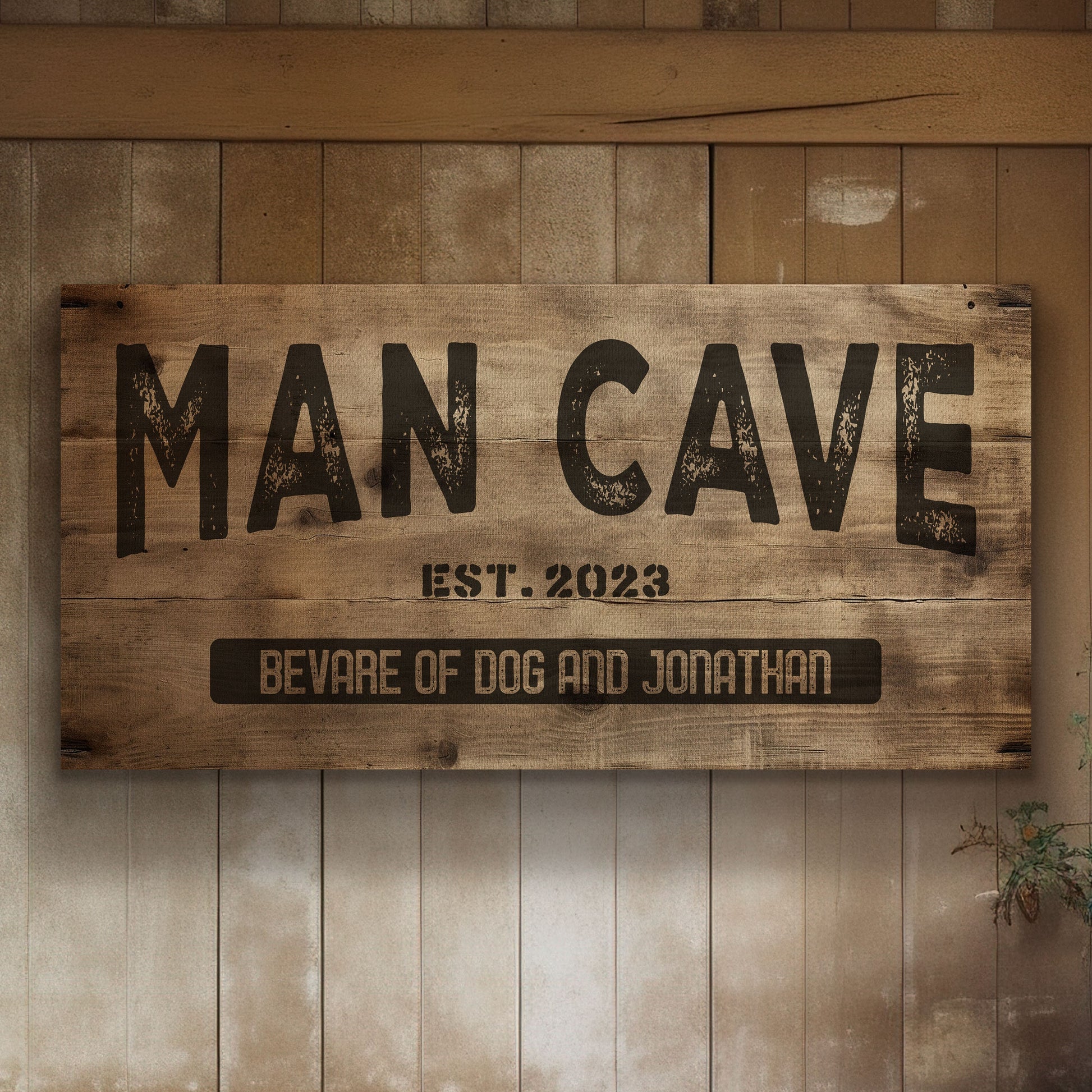 Personalized Man Cave Sign, Canvas Decor For men, Bar Signage For Basement, Father's Day Gifts, Custom Hideout Canvas Art
