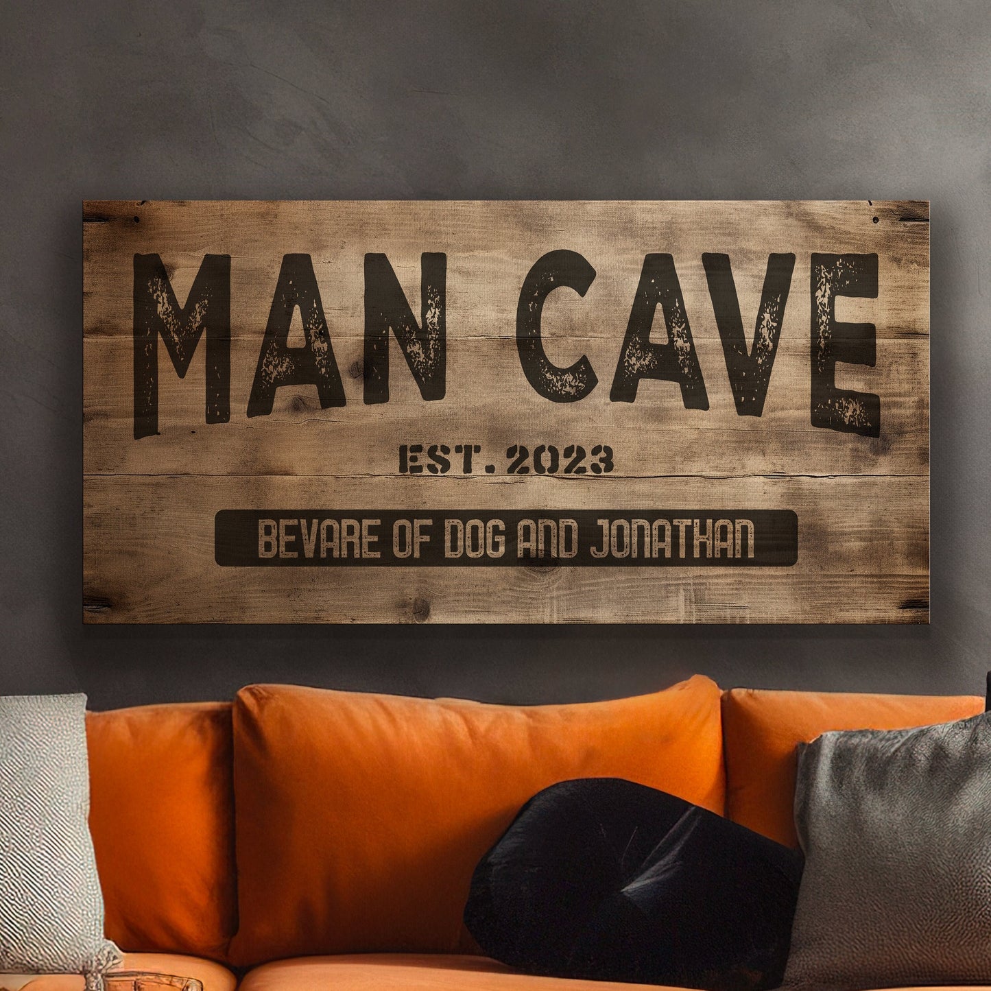 Personalized Man Cave Sign, Canvas Decor For men, Bar Signage For Basement, Father's Day Gifts, Custom Hideout Canvas Art