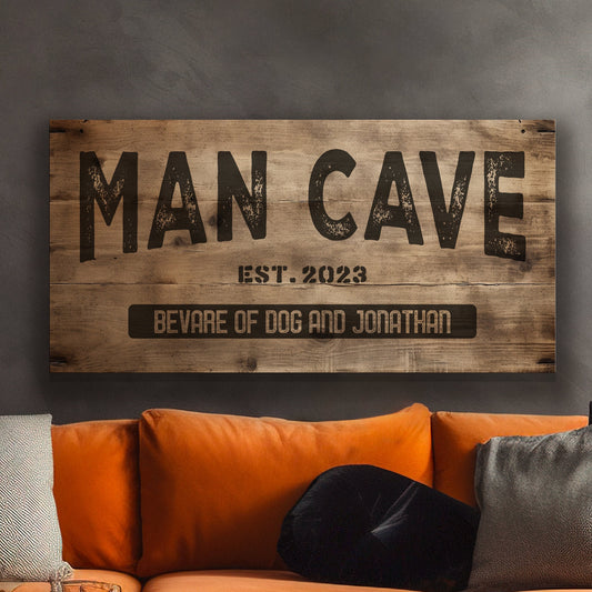 Personalized Man Cave Sign, Canvas Decor For men, Bar Signage For Basement, Father's Day Gifts, Custom Hideout Canvas Art
