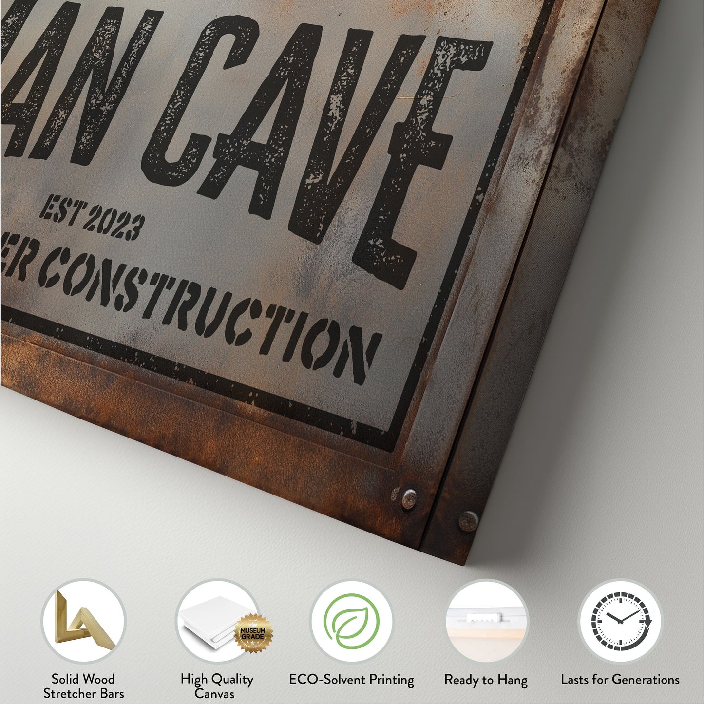 Personalized Man Cave Sign, Canvas Decor For men, Bar Signage For Basement, Father's Day Gifts, Custom Hideout Canvas Art