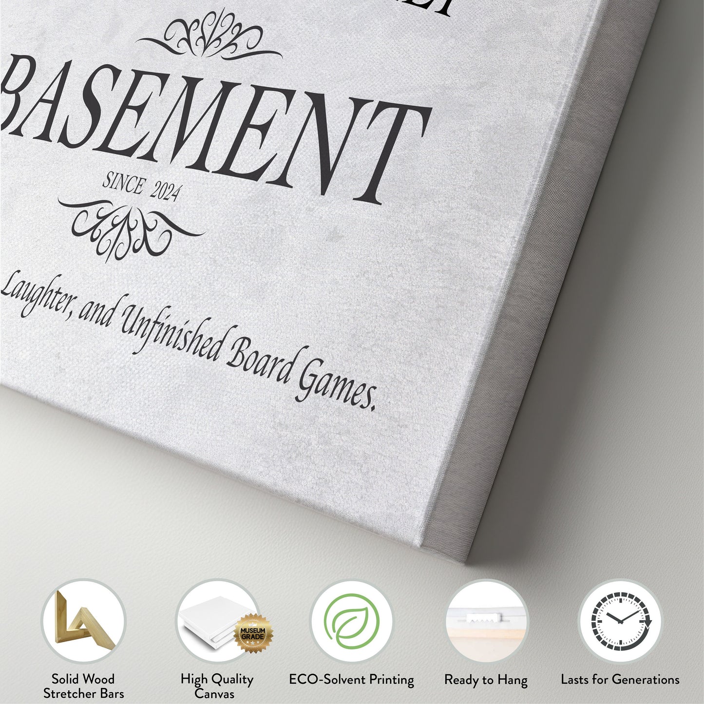 Custom Whiskey Bar Sign - Personalized Man Cave Canvas Art - Rustic Basement Decor with Custom Family Name - High Quality Canvas Print