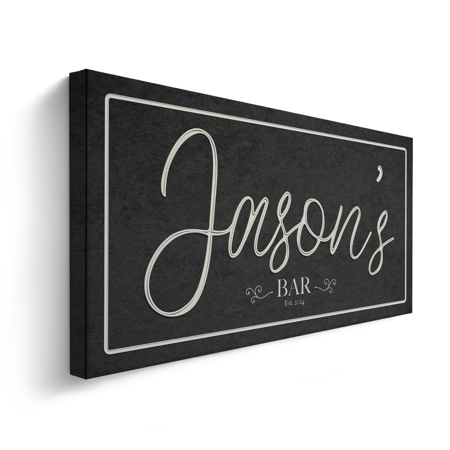 Custom Whiskey Bar Sign - Personalized Man Cave Canvas Art - Rustic Decor with Custom Family Name - Elegant Bar High Quality Canvas Print