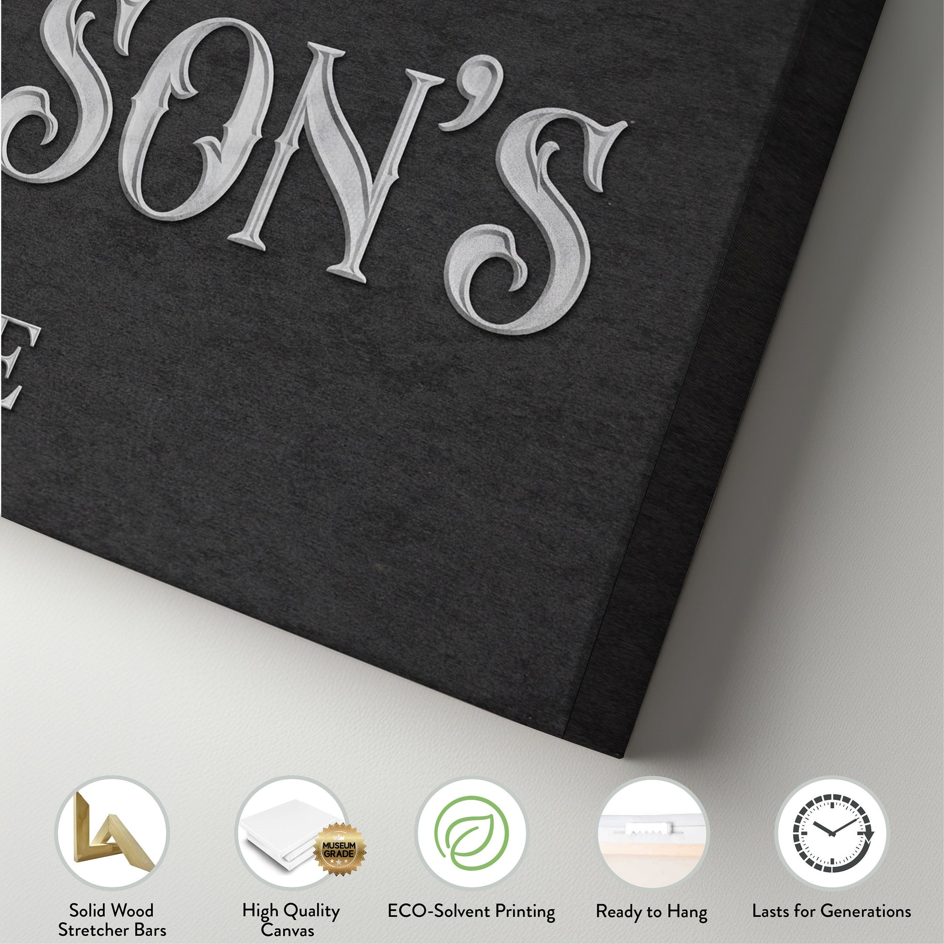 Custom Whiskey Bar Sign - Personalized Man Cave Canvas Art - Elegant Decor with Custom Family Name -  High Quality Canvas Print