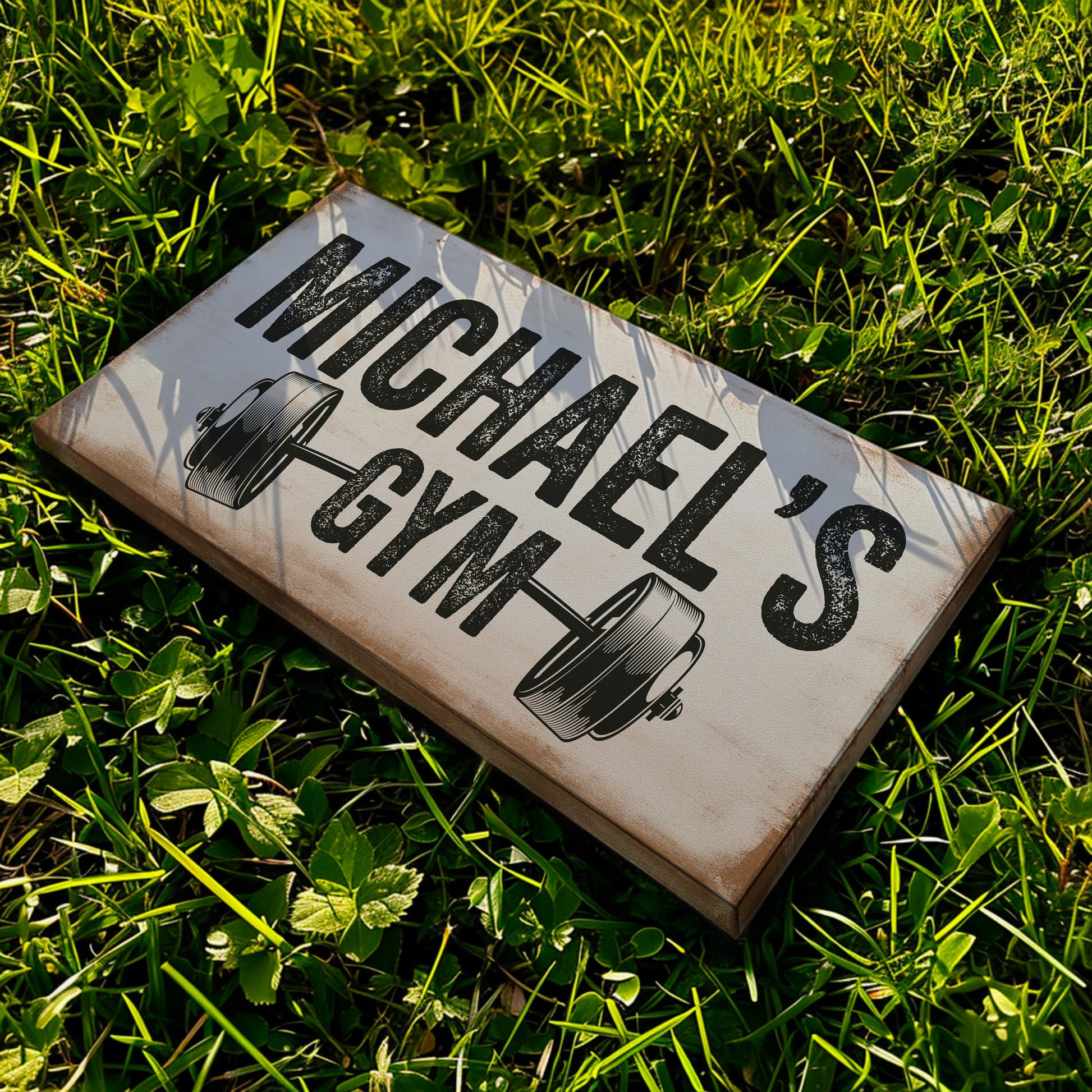 Custom Home Gym Sign, Man cave Sign Personalized Fitness Gifts, Family Name Custom Fitness Center Decor Gym Logo Art Huge Canvas Wall Art