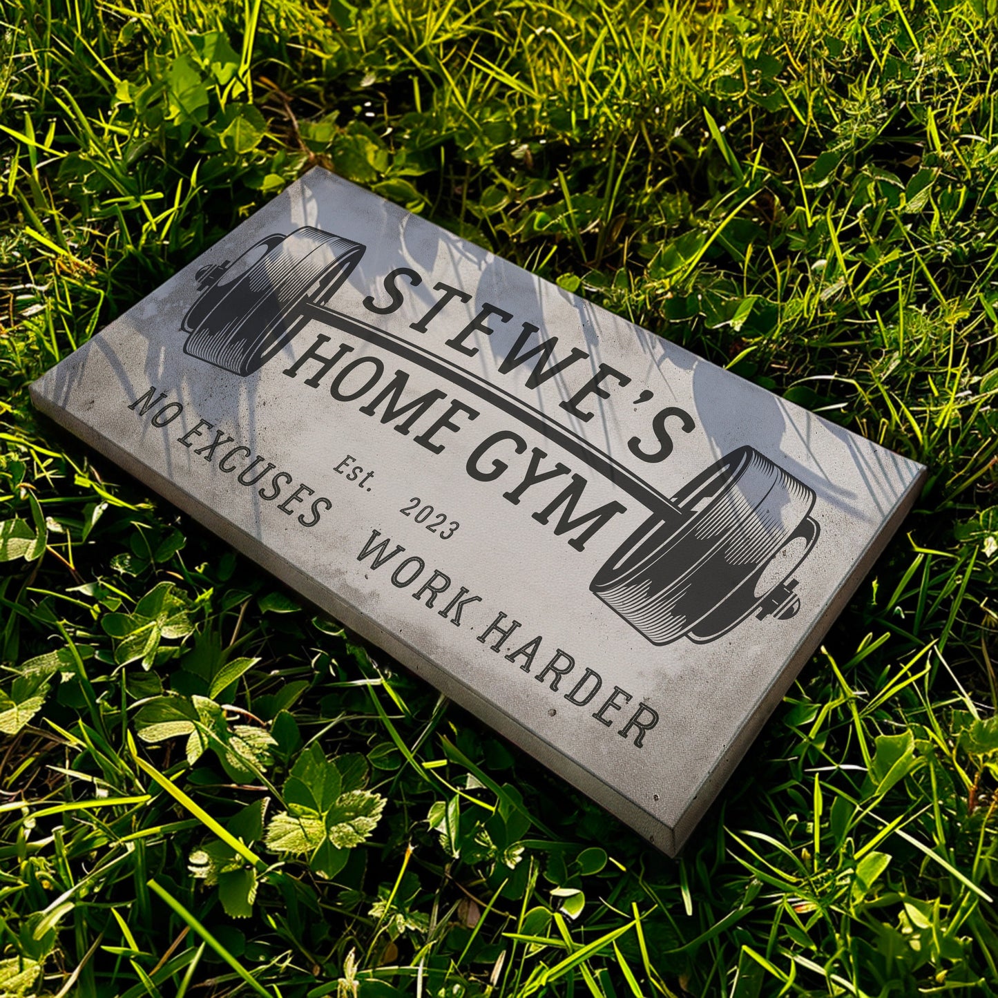 Custom Home Gym Sign, Man cave Sign Personalized Fitness Gifts, No Excuses Fitness Center Decor Gym Logo Art Huge Canvas Wall Art