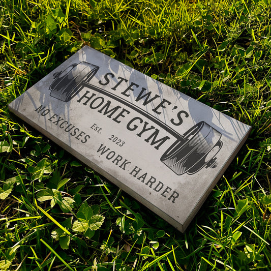 Custom Home Gym Sign, Man cave Sign Personalized Fitness Gifts, No Excuses Fitness Center Decor Gym Logo Art Huge Canvas Wall Art