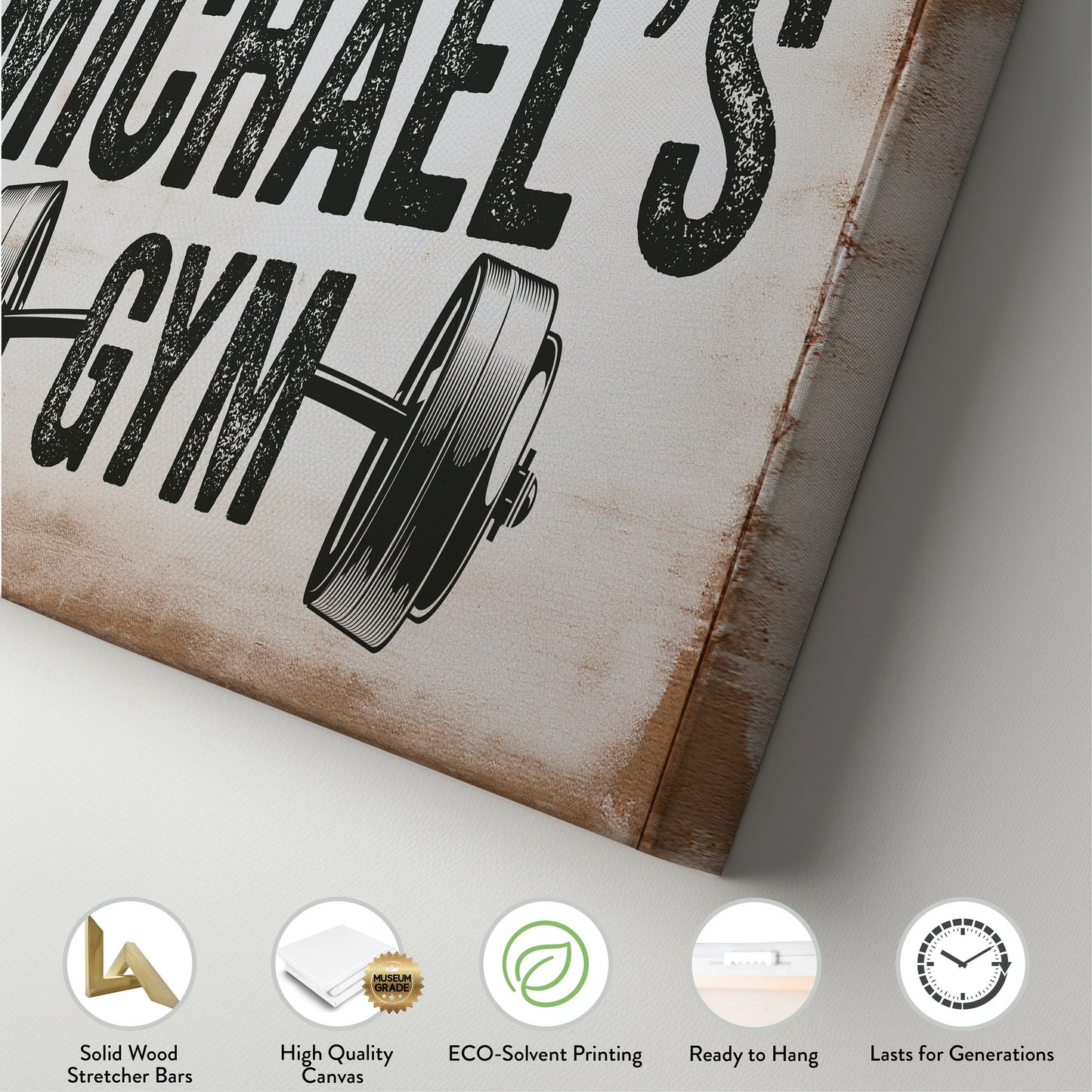 Custom Home Gym Sign, Man cave Sign Personalized Fitness Gifts, Family Name Custom Fitness Center Decor Gym Logo Art Huge Canvas Wall Art