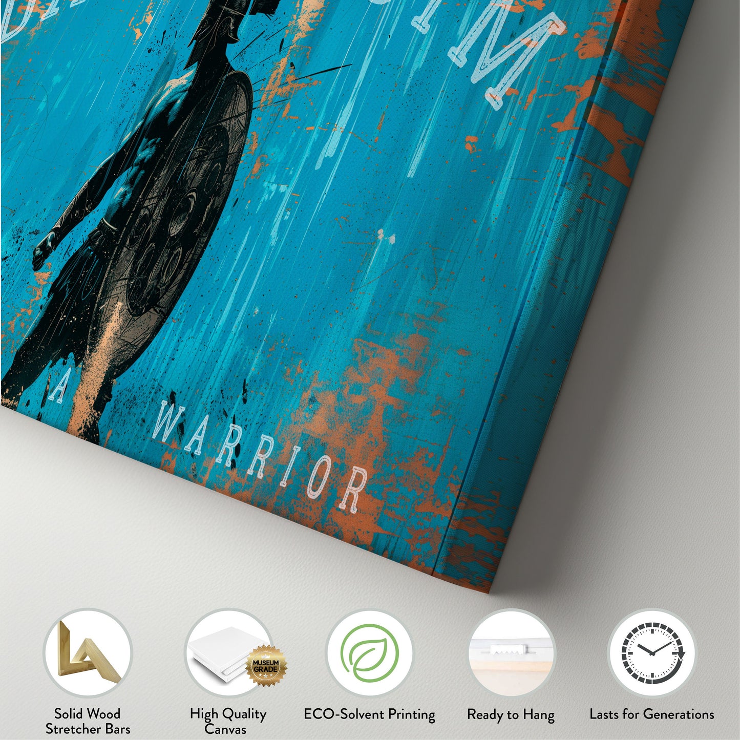 Custom Home Gym Sign, Man cave Sign Personalized Fitness Gifts, Spartan Warrior Fitness Center Decor Gym Logo Art Huge Canvas Wall Art