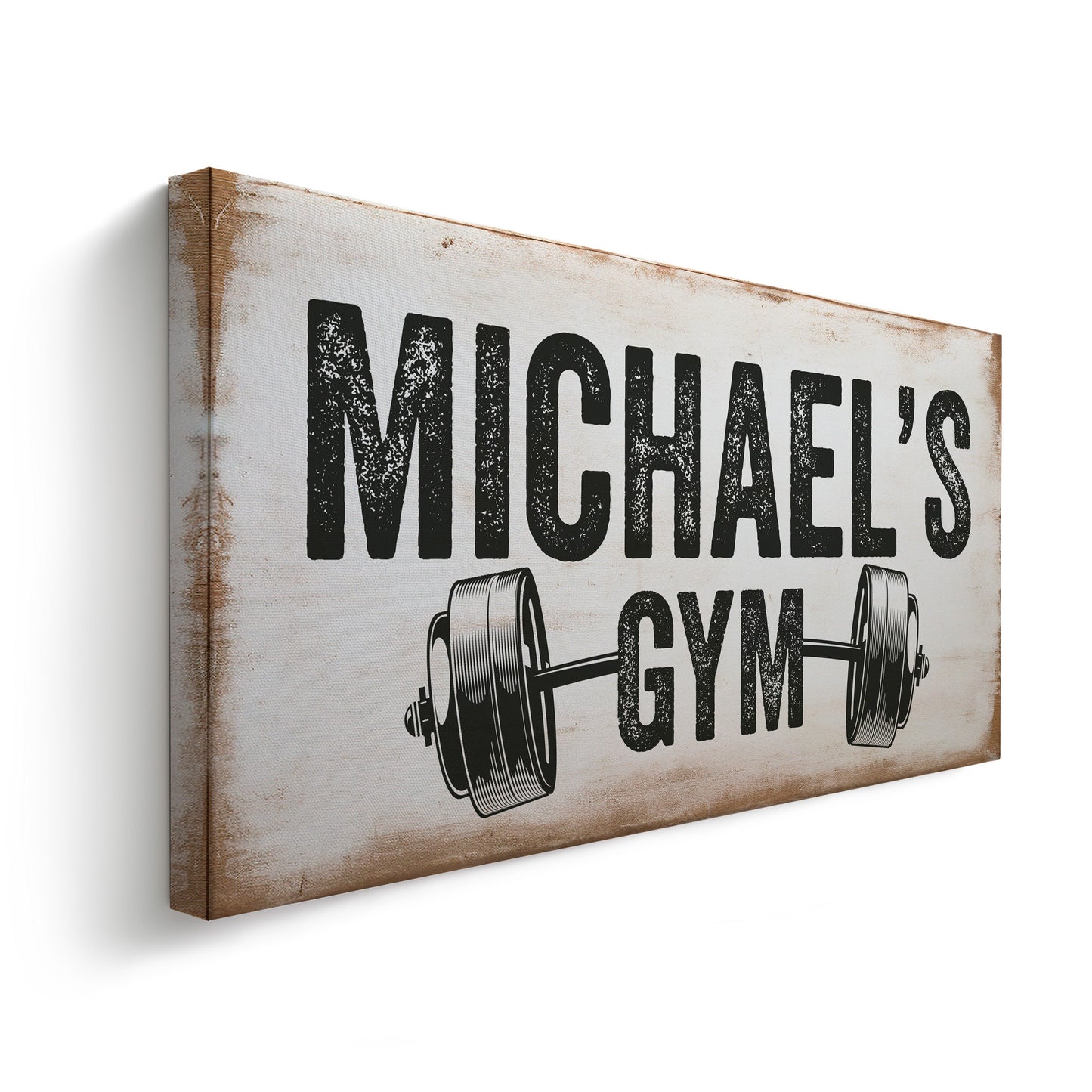 Custom Home Gym Sign, Man cave Sign Personalized Fitness Gifts, Family Name Custom Fitness Center Decor Gym Logo Art Huge Canvas Wall Art