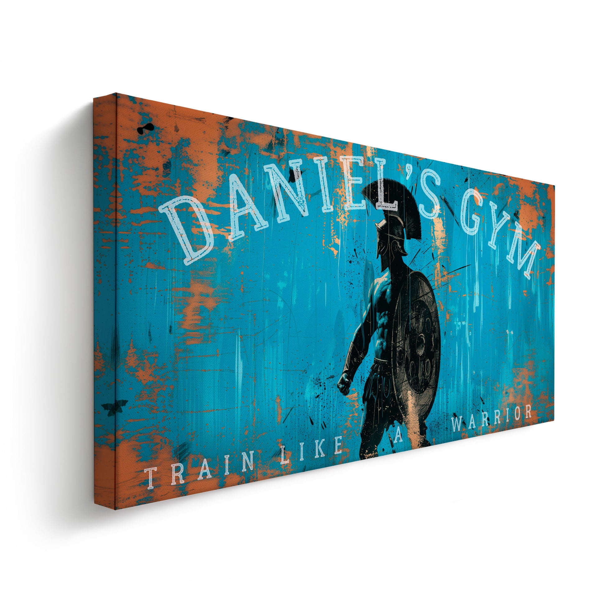 Custom Home Gym Sign, Man cave Sign Personalized Fitness Gifts, Spartan Warrior Fitness Center Decor Gym Logo Art Huge Canvas Wall Art