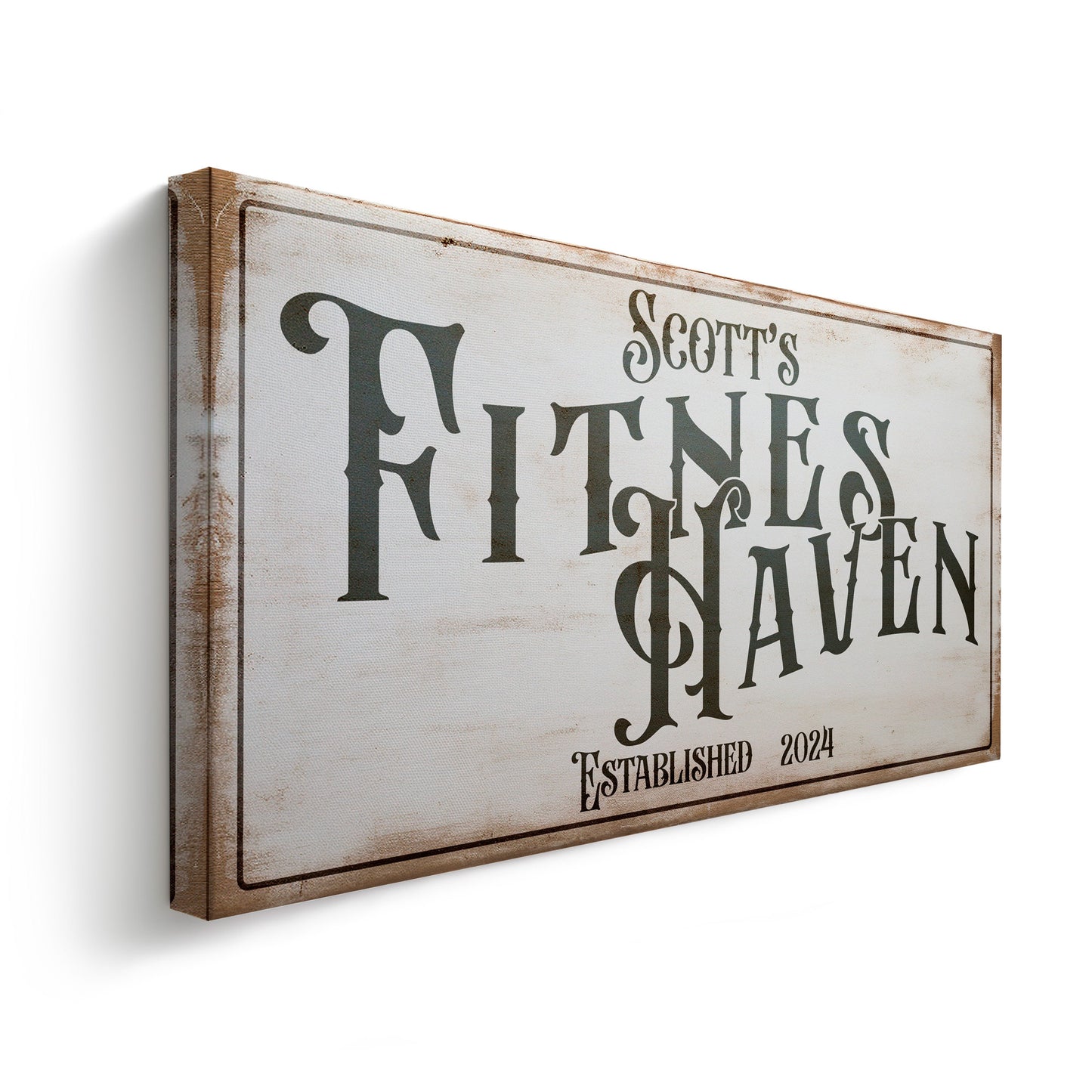 Custom Home Gym Sign, Fitness Haven Man cave Sign Personalized Fitness Gifts, Fitness Center Decor Gym Logo Art Huge Canvas Wall Art