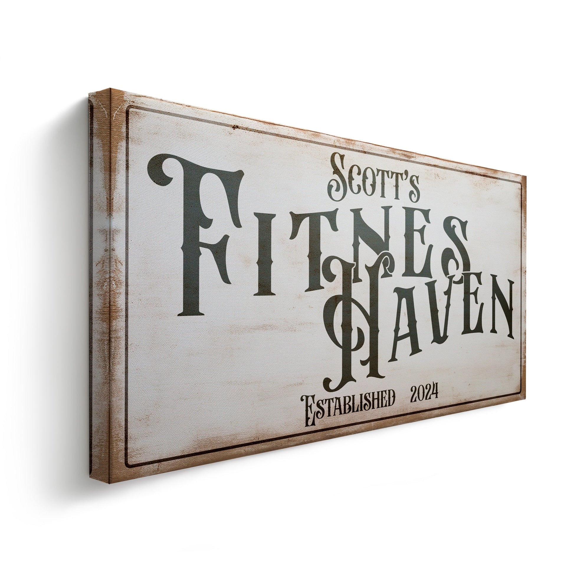 Custom Home Gym Sign, Fitness Haven Man cave Sign Personalized Fitness Gifts, Fitness Center Decor Gym Logo Art Huge Canvas Wall Art