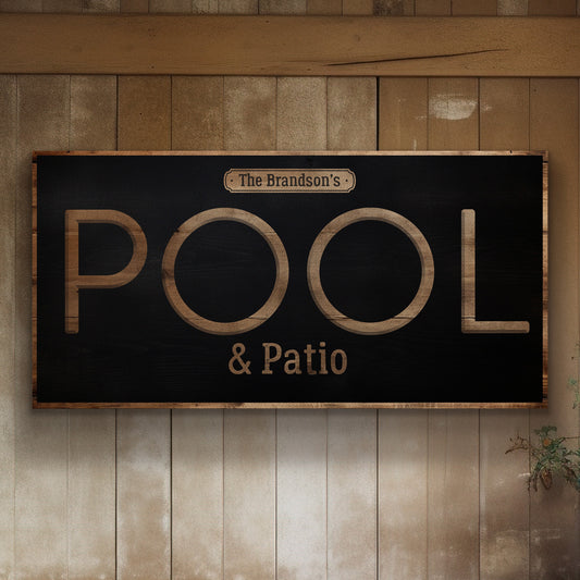 Custom Poolside Sign, Pool And Patio Personalized Pool Bar Gifts, Patio Decor Grill Bar Art Huge Canvas Wall Art