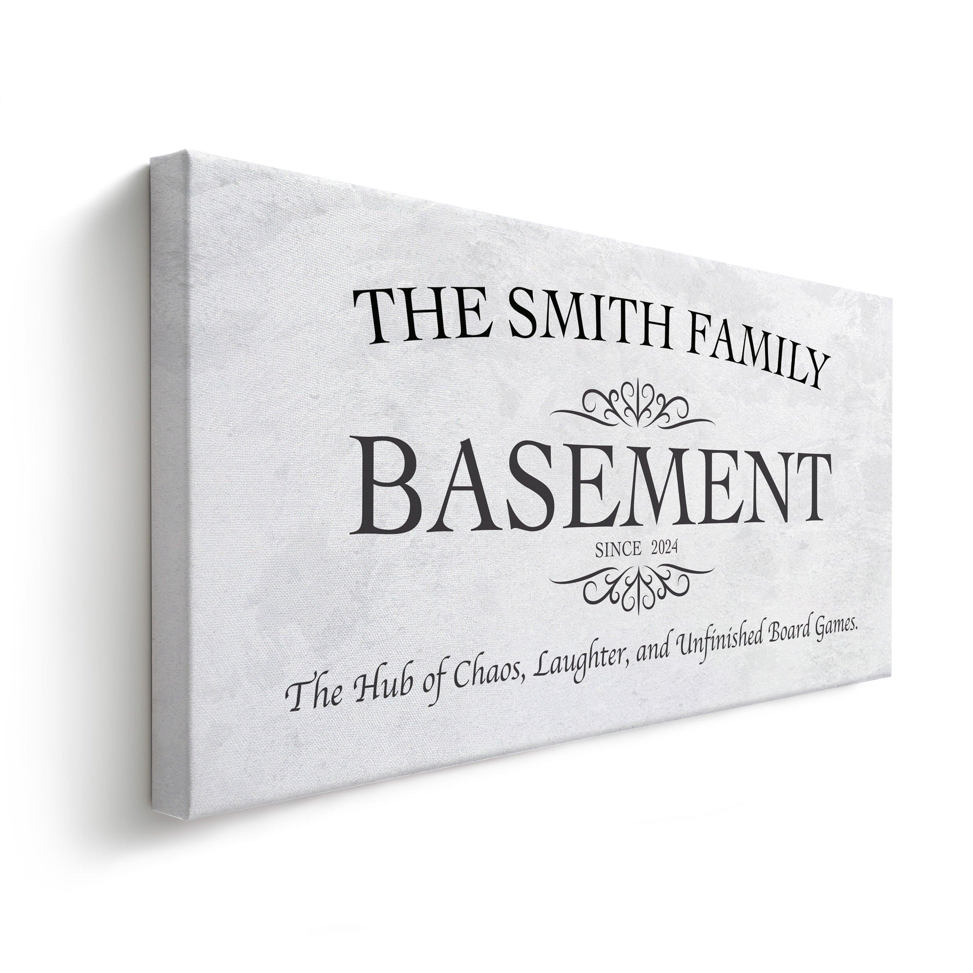 Custom Whiskey Bar Sign - Personalized Man Cave Canvas Art - Rustic Basement Decor with Custom Family Name - High Quality Canvas Print