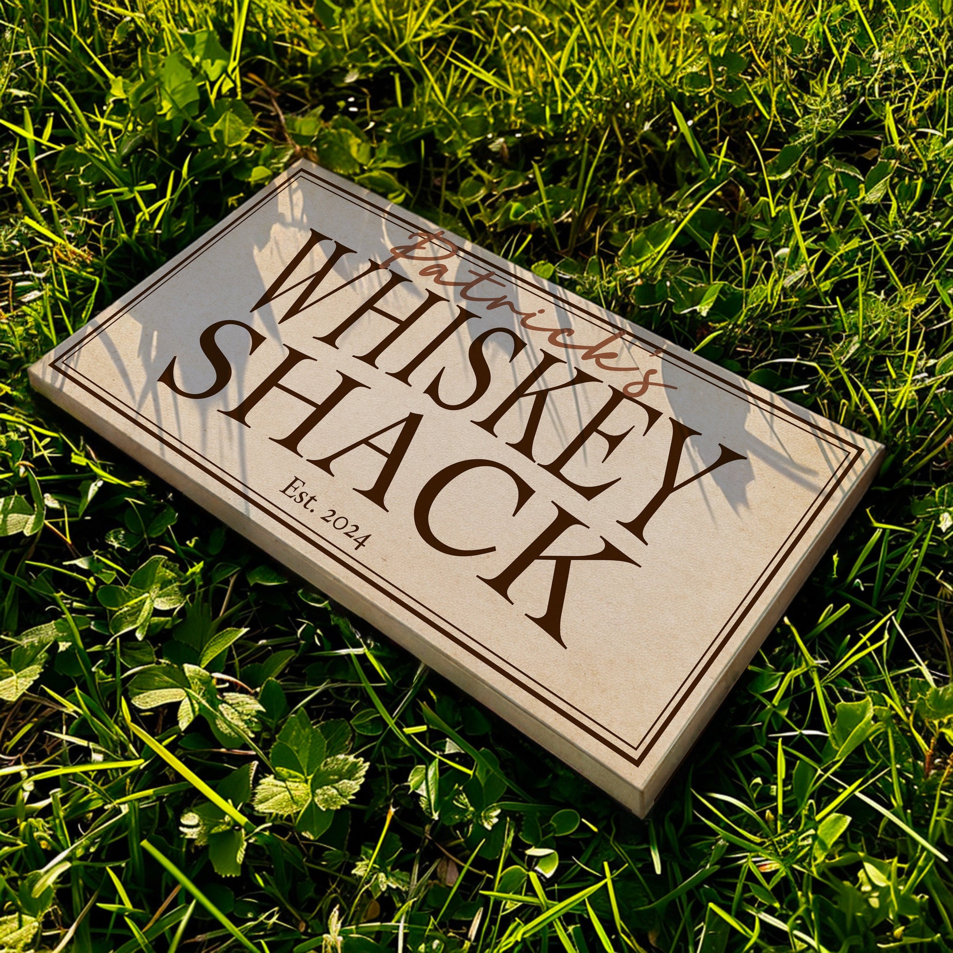 Custom Whiskey Bar Sign - Personalized Man Cave Canvas Art - Rustic Whiskey Shack Decor with Custom Family Name - High Quality Canvas Print