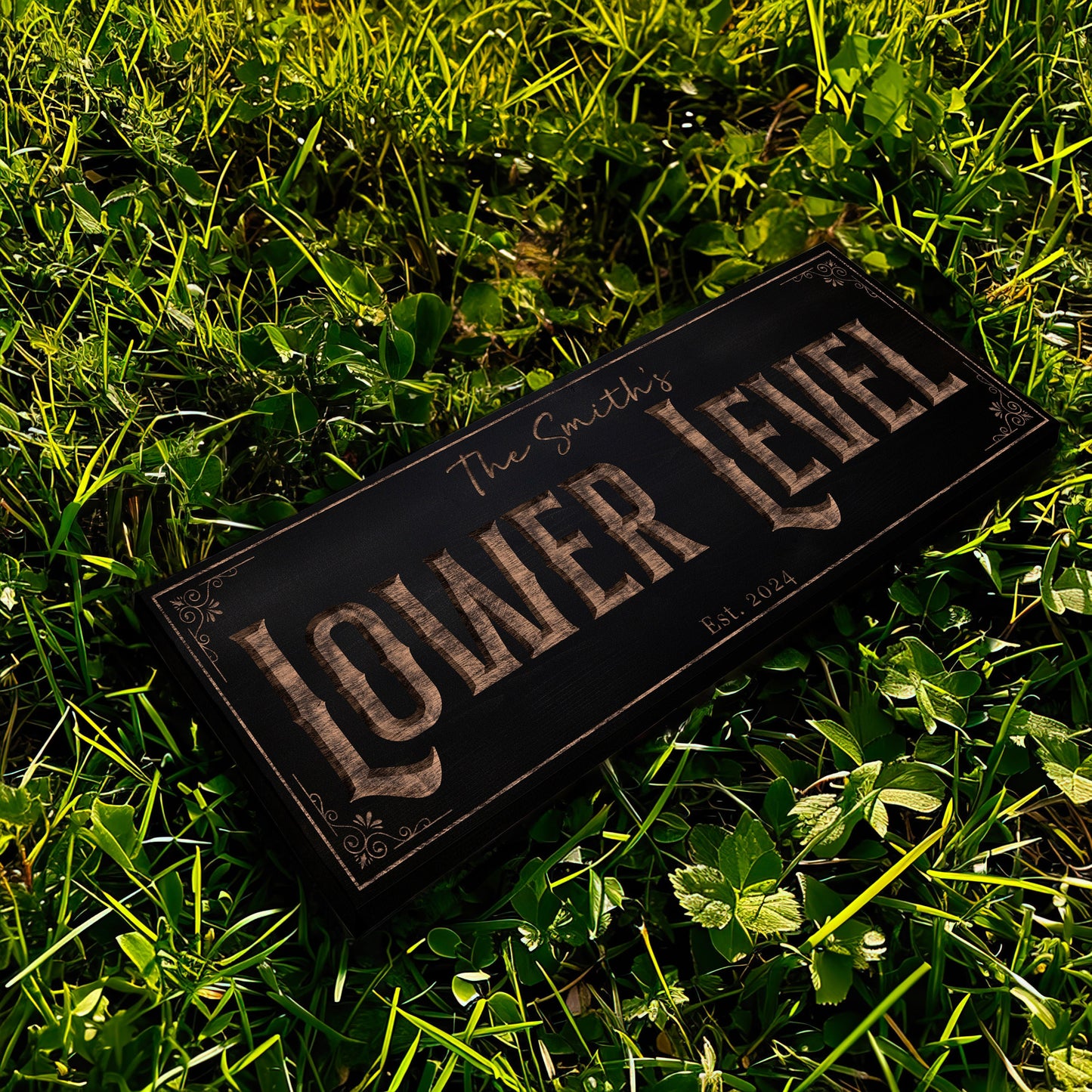 Custom Whiskey Bar Sign - Personalized Man Cave Canvas Art - Lower Level Rustic Decor with Custom Family Name - High Quality Canvas Print