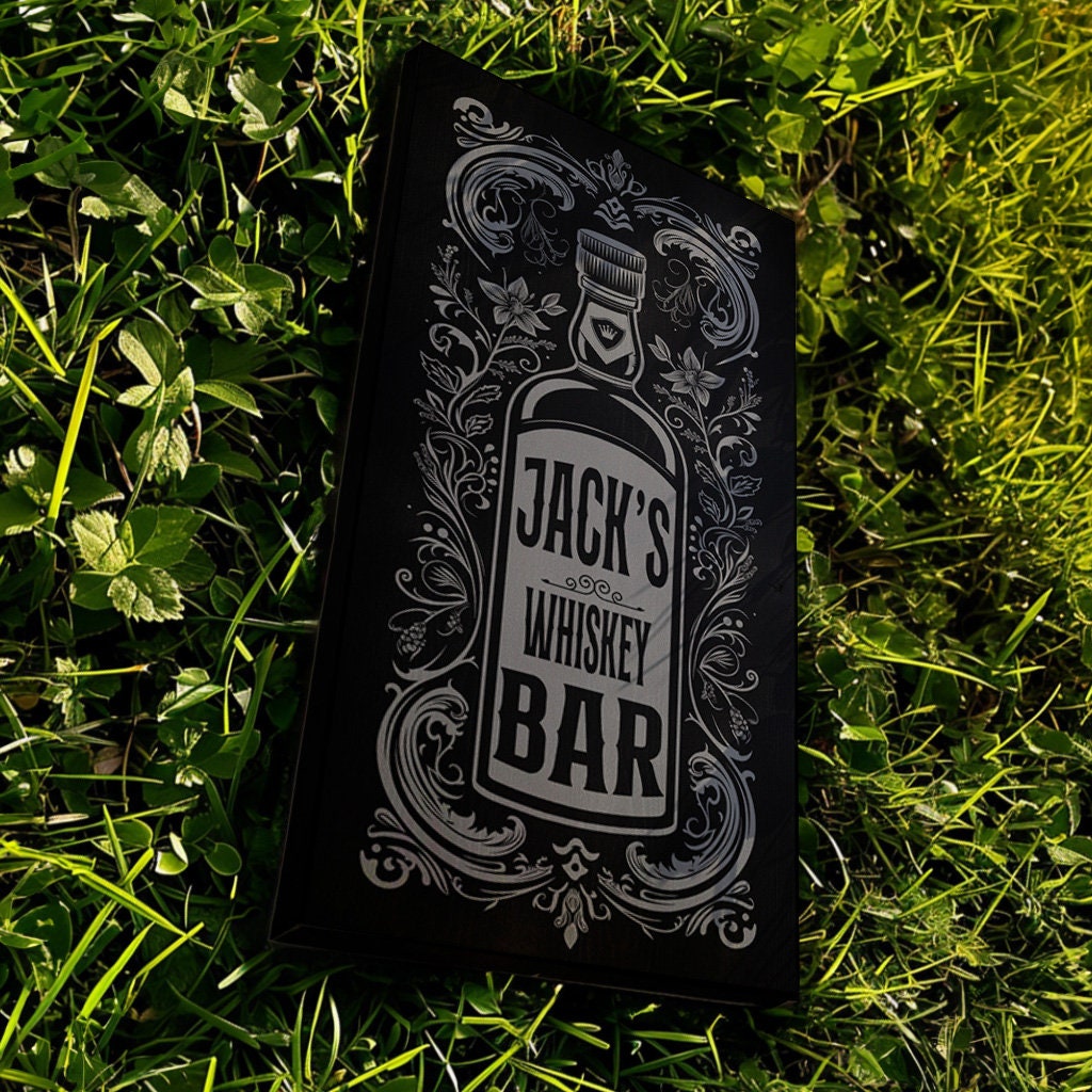 Custom Whiskey Bar Sign - Personalized Man Cave Canvas Art - Rustic Decor with Custom Family Name - Elegant Bar High Quality Canvas Print