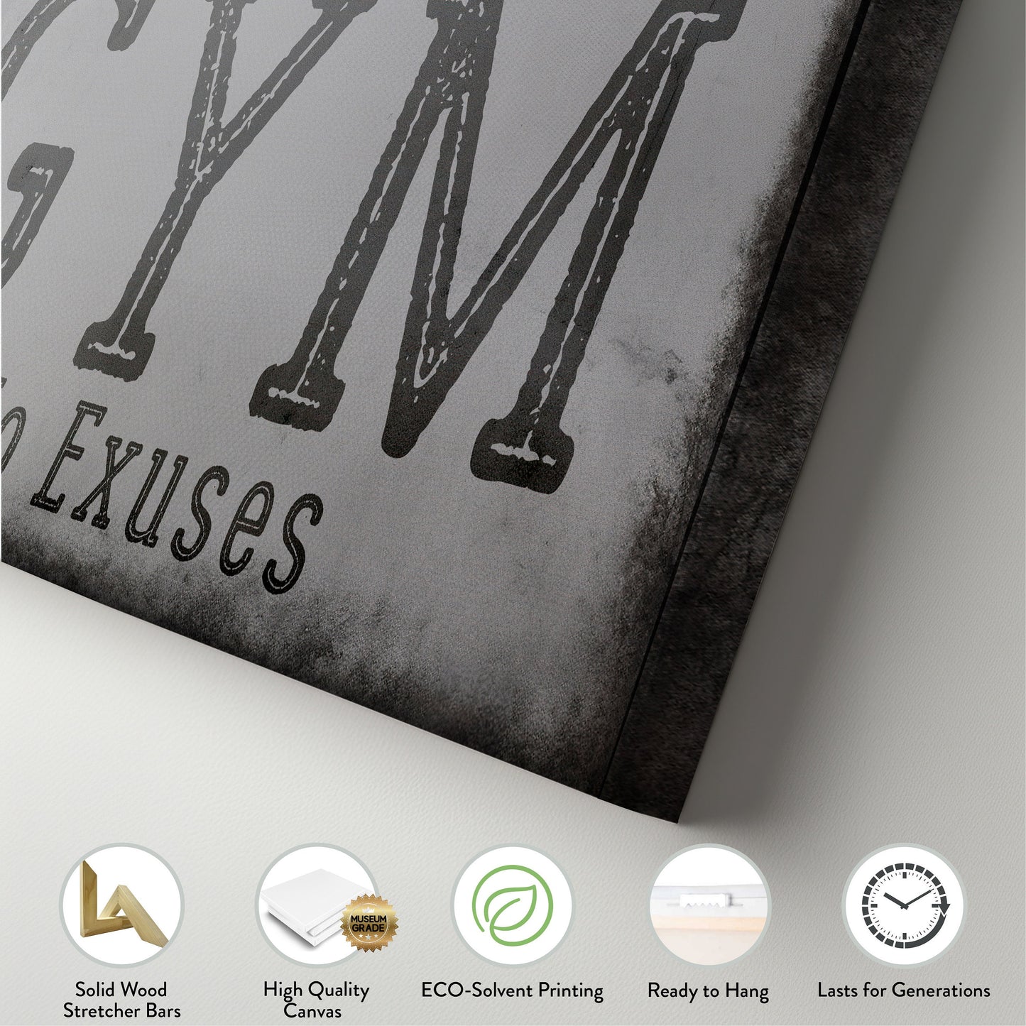 Custom Home Gym Sign, Man cave Sign Personalized Fitness Gifts, Rustic Concrete Fitness Center Decor Gym Logo Art Huge Canvas Wall Art