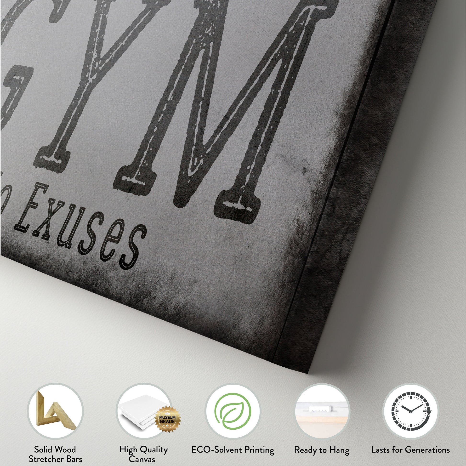 Custom Home Gym Sign, Man cave Sign Personalized Fitness Gifts, Rustic Concrete Fitness Center Decor Gym Logo Art Huge Canvas Wall Art