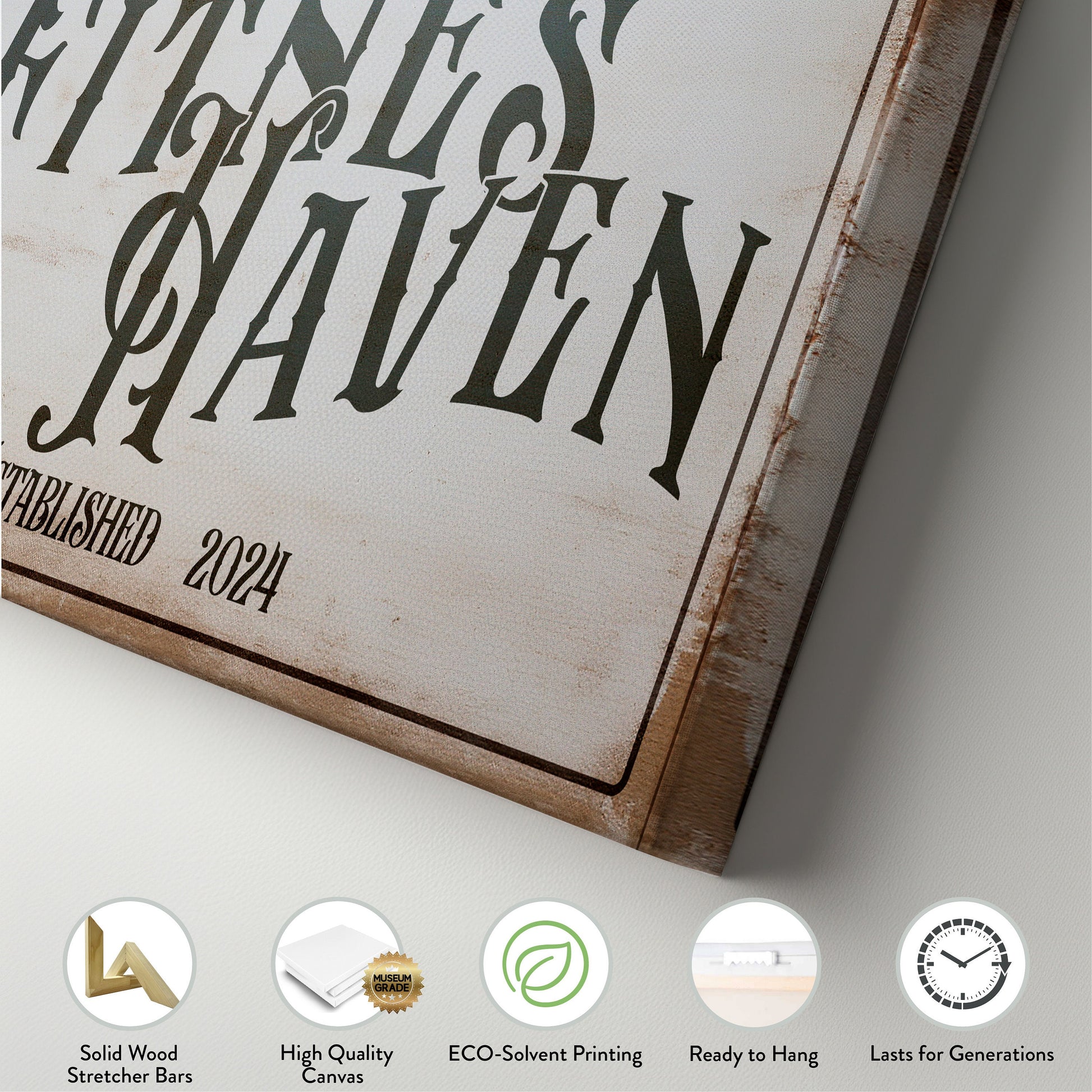 Custom Home Gym Sign, Fitness Haven Man cave Sign Personalized Fitness Gifts, Fitness Center Decor Gym Logo Art Huge Canvas Wall Art