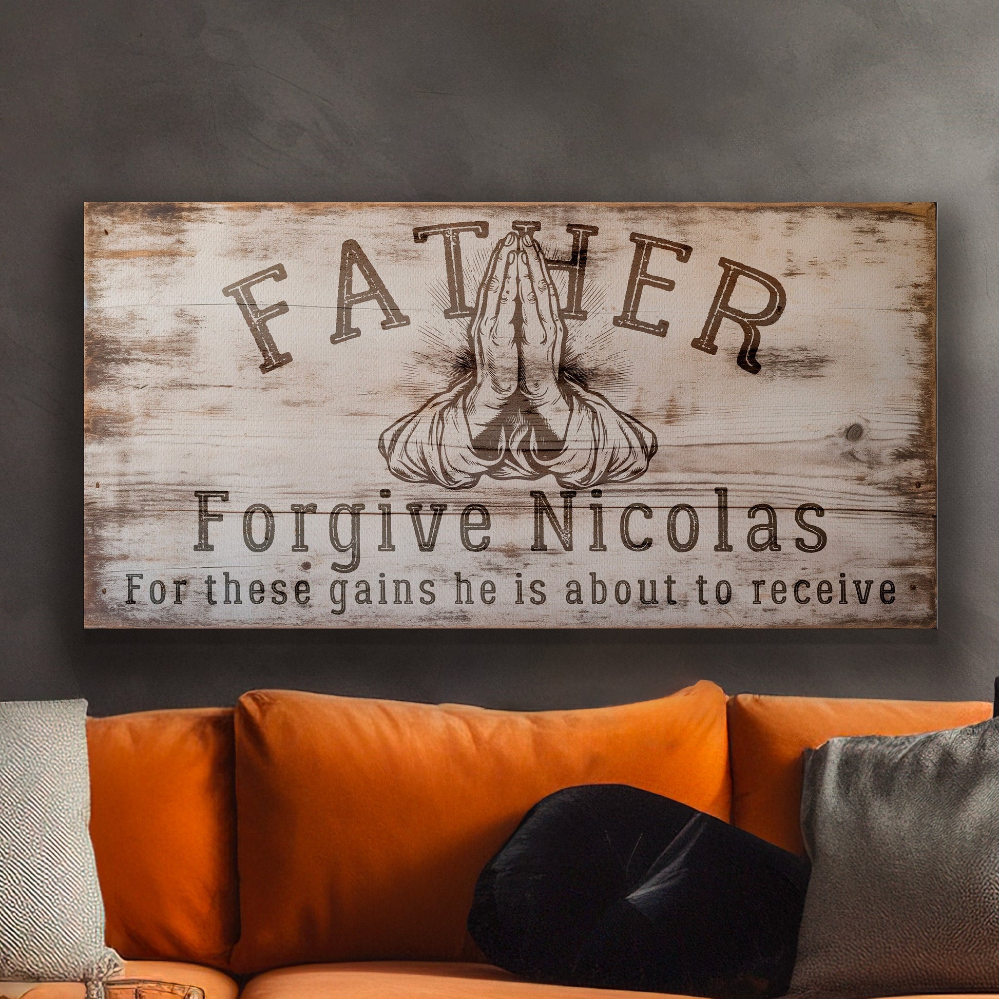 Custom Home Gym Sign, Man cave Sign Personalized Fitness Gifts, Religious Fitness Center Decor Gym Logo Art Huge Canvas Wall Art