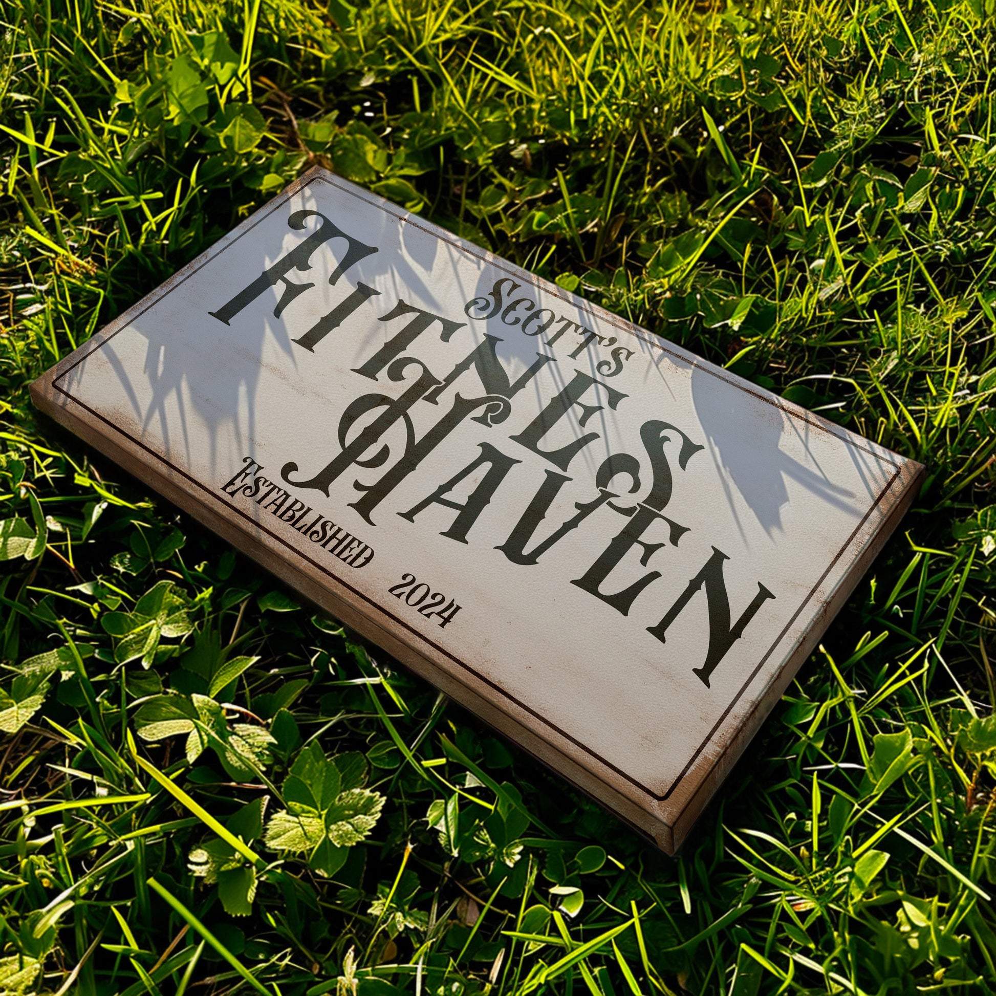 Custom Home Gym Sign, Fitness Haven Man cave Sign Personalized Fitness Gifts, Fitness Center Decor Gym Logo Art Huge Canvas Wall Art