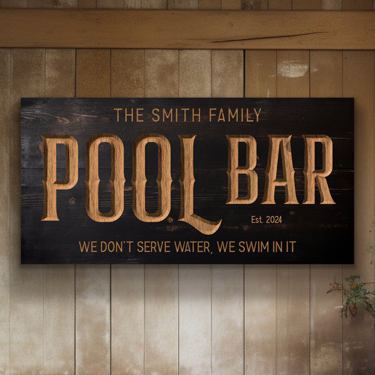 Custom Poolside Sign, Pool Bar Personalized Pool Bar Gifts, Patio Decor Grill Bar Art Huge Canvas Wall Art