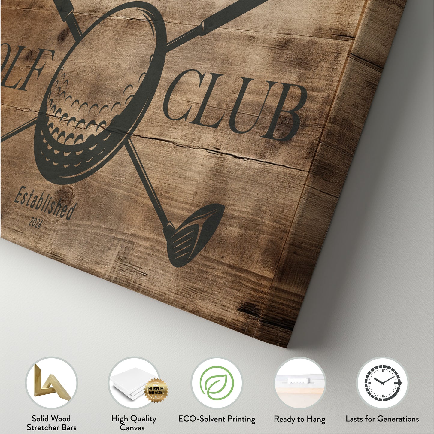 Golf Club Sign, Man cave Sign Personalized Golf Gifts, Custom Golf Team Wall Art Huge Canvas Wall Art