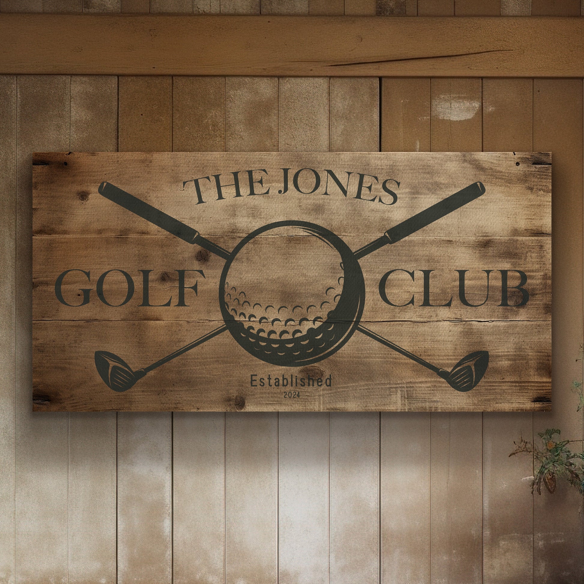 Golf Club Sign, Man cave Sign Personalized Golf Gifts, Custom Golf Team Wall Art Huge Canvas Wall Art