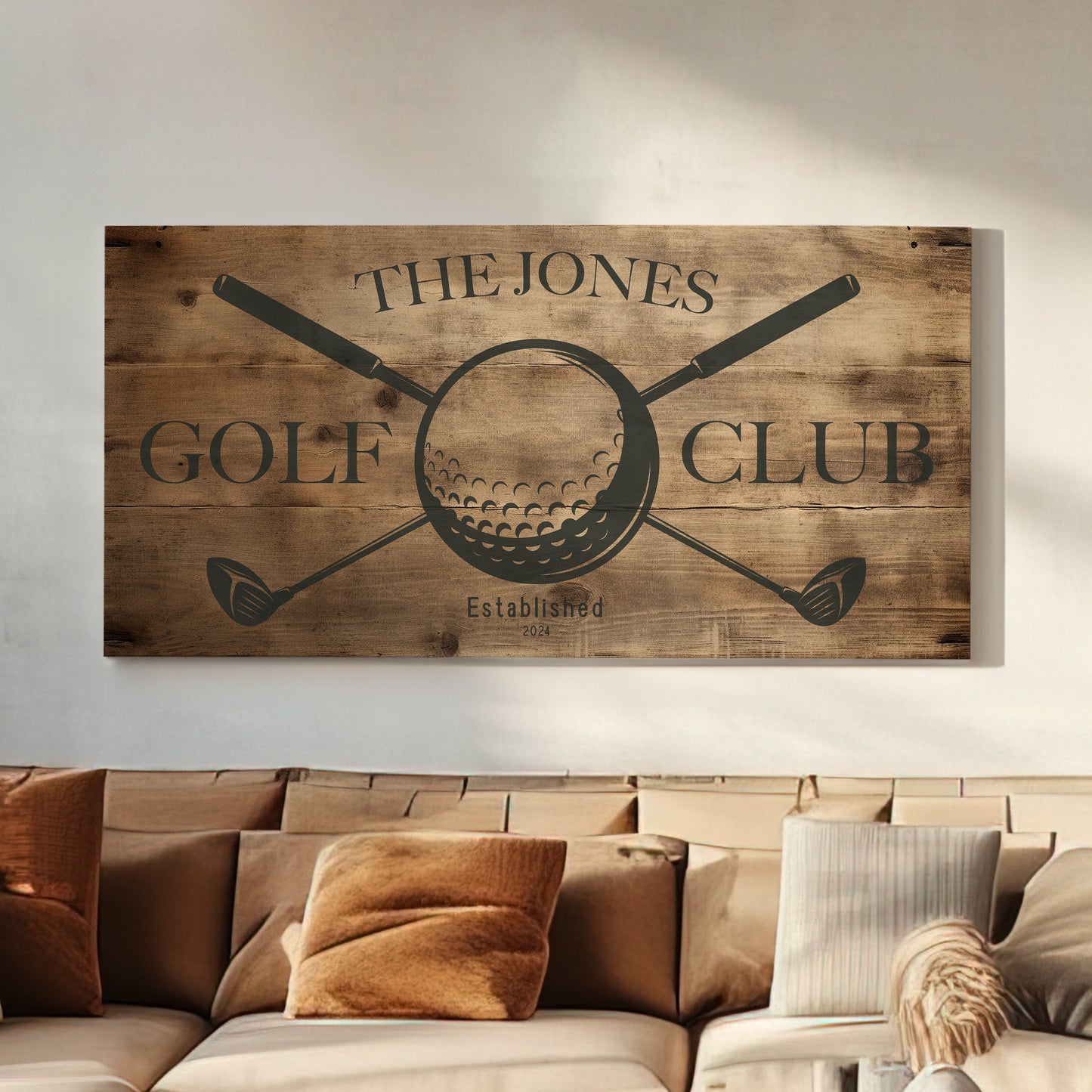 Golf Club Sign, Man cave Sign Personalized Golf Gifts, Custom Golf Team Wall Art Huge Canvas Wall Art