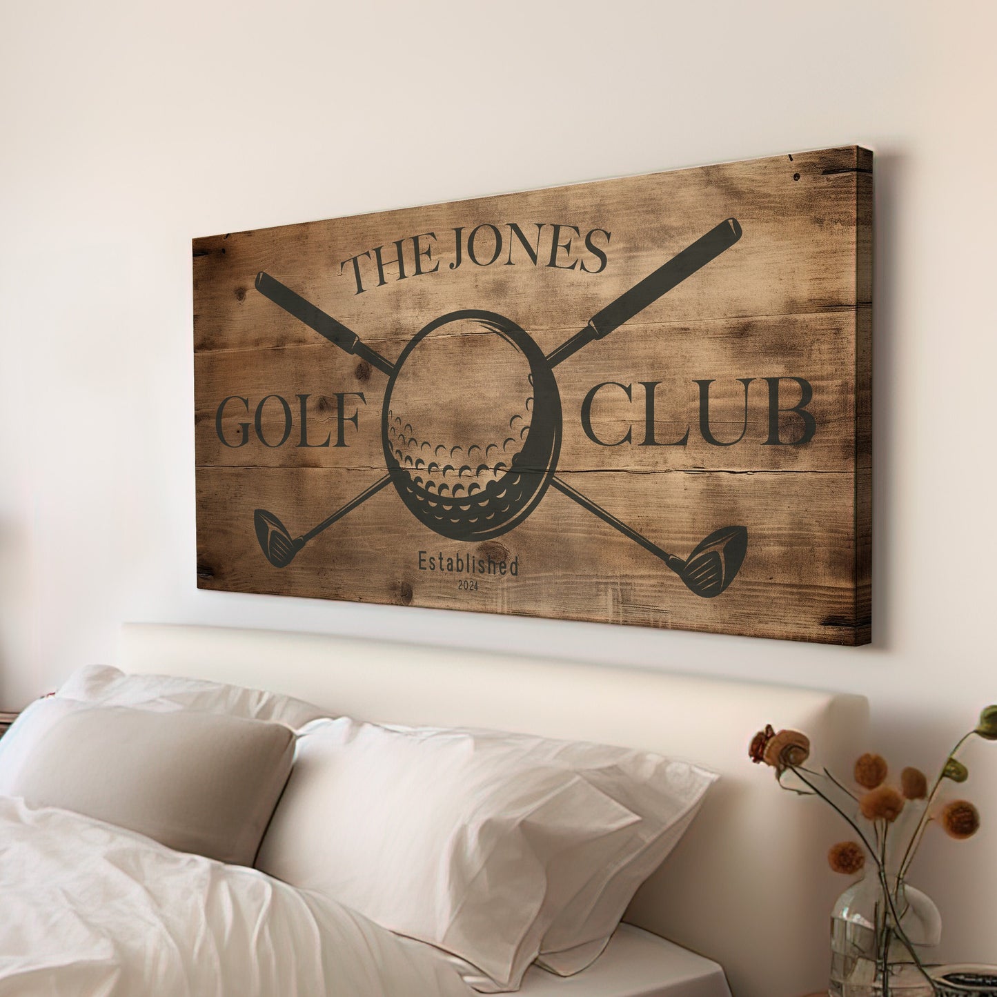 Golf Club Sign, Man cave Sign Personalized Golf Gifts, Custom Golf Team Wall Art Huge Canvas Wall Art