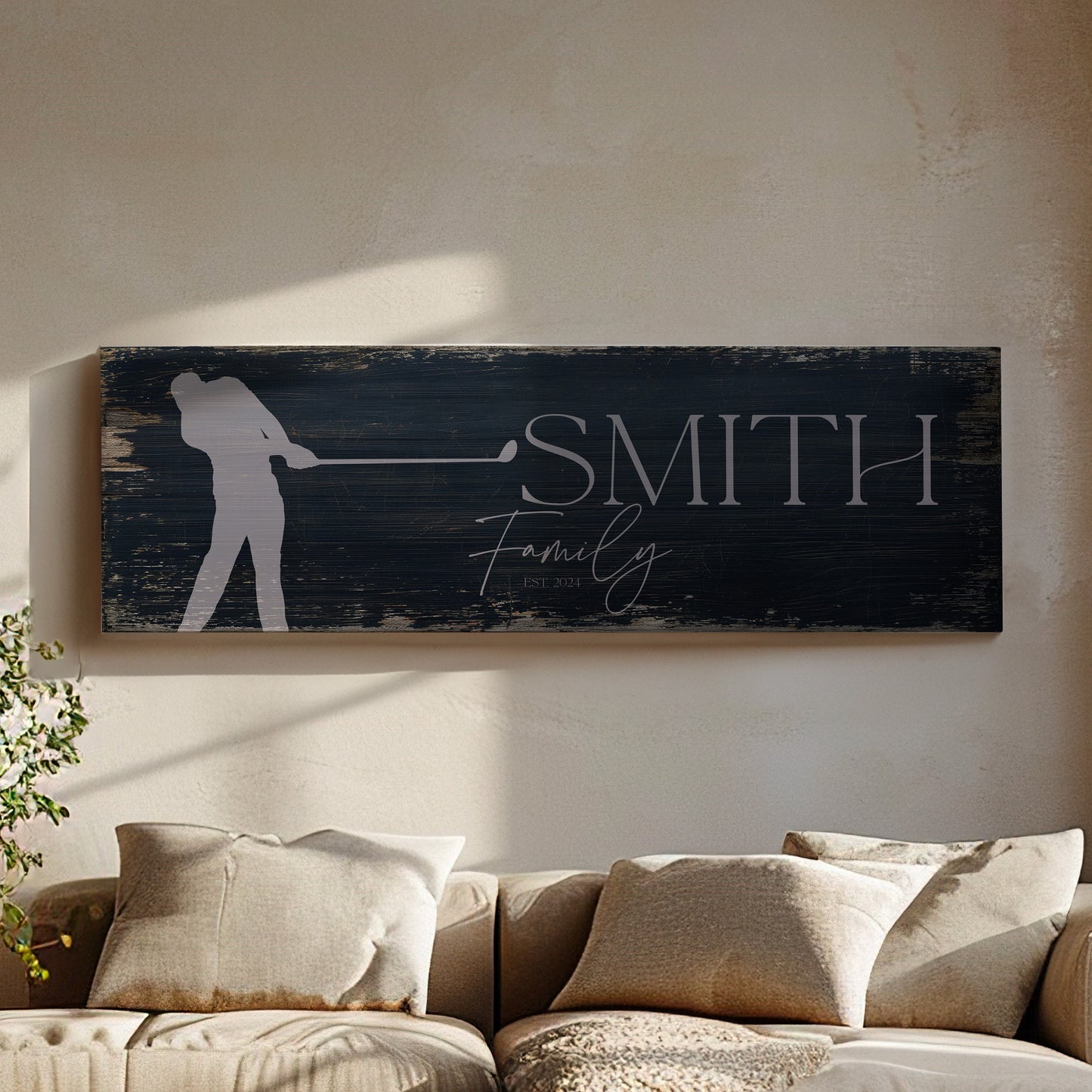Golf Club Sign, Man cave Sign Personalized Golf Gifts, Custom Golf Team Wall Art Huge Panoramic Canvas Wall Art