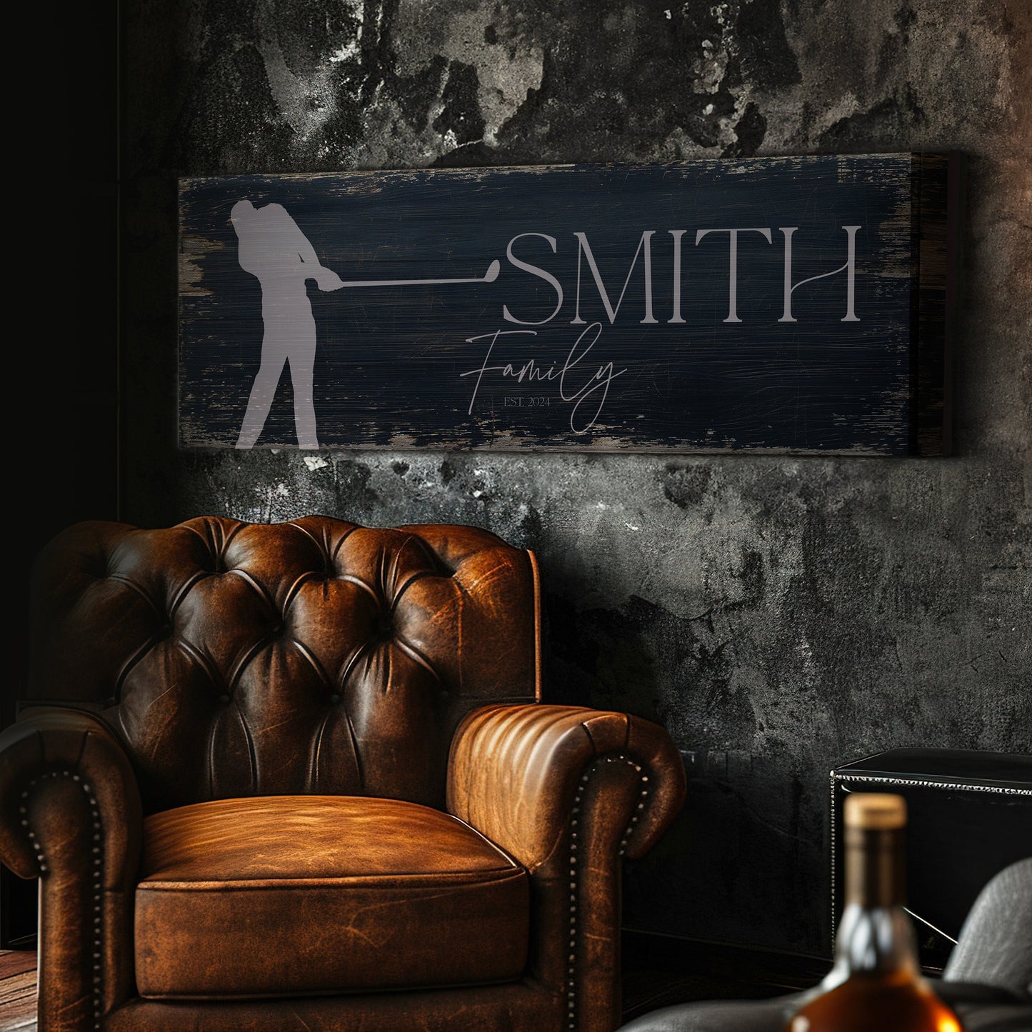 Golf Club Sign, Man cave Sign Personalized Golf Gifts, Custom Golf Team Wall Art Huge Panoramic Canvas Wall Art