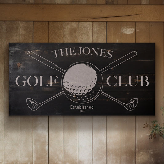 Golf Club Sign, Man cave Sign Personalized Golf Gifts, Custom Golf Team Wall Art Huge Canvas Wall Art