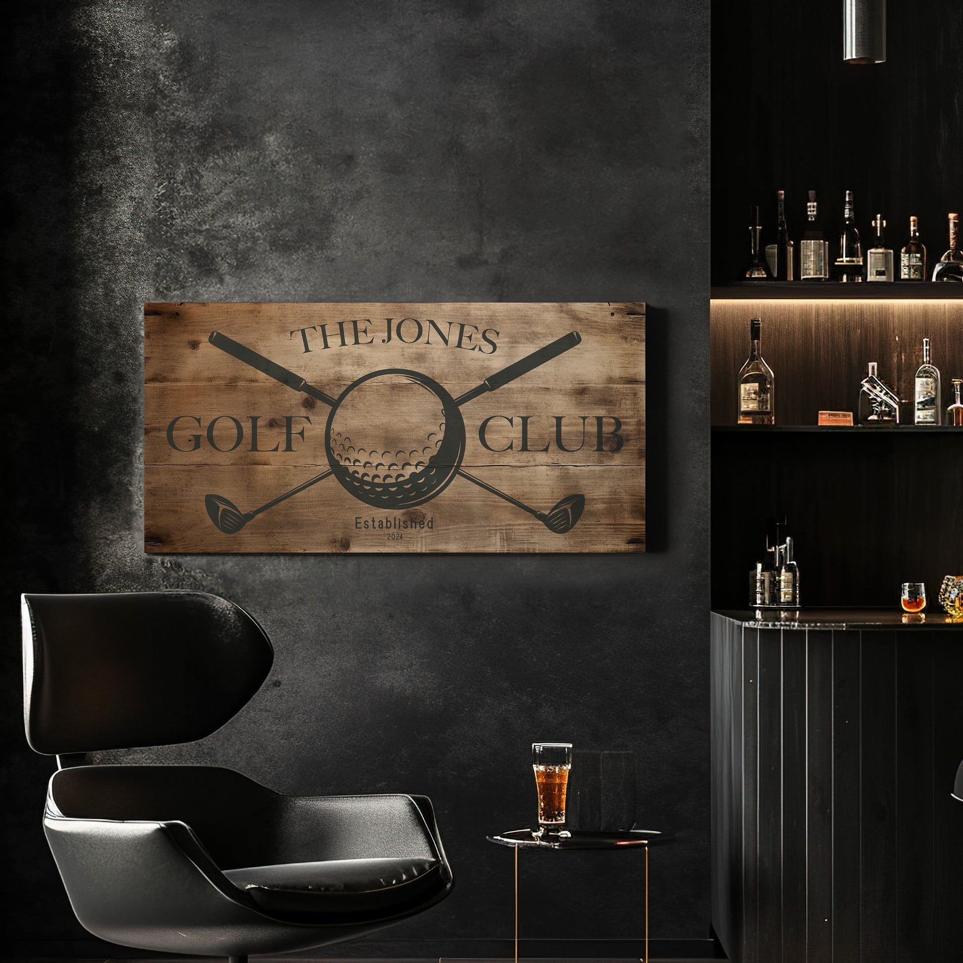 Golf Club Sign, Man cave Sign Personalized Golf Gifts, Custom Golf Team Wall Art Huge Canvas Wall Art