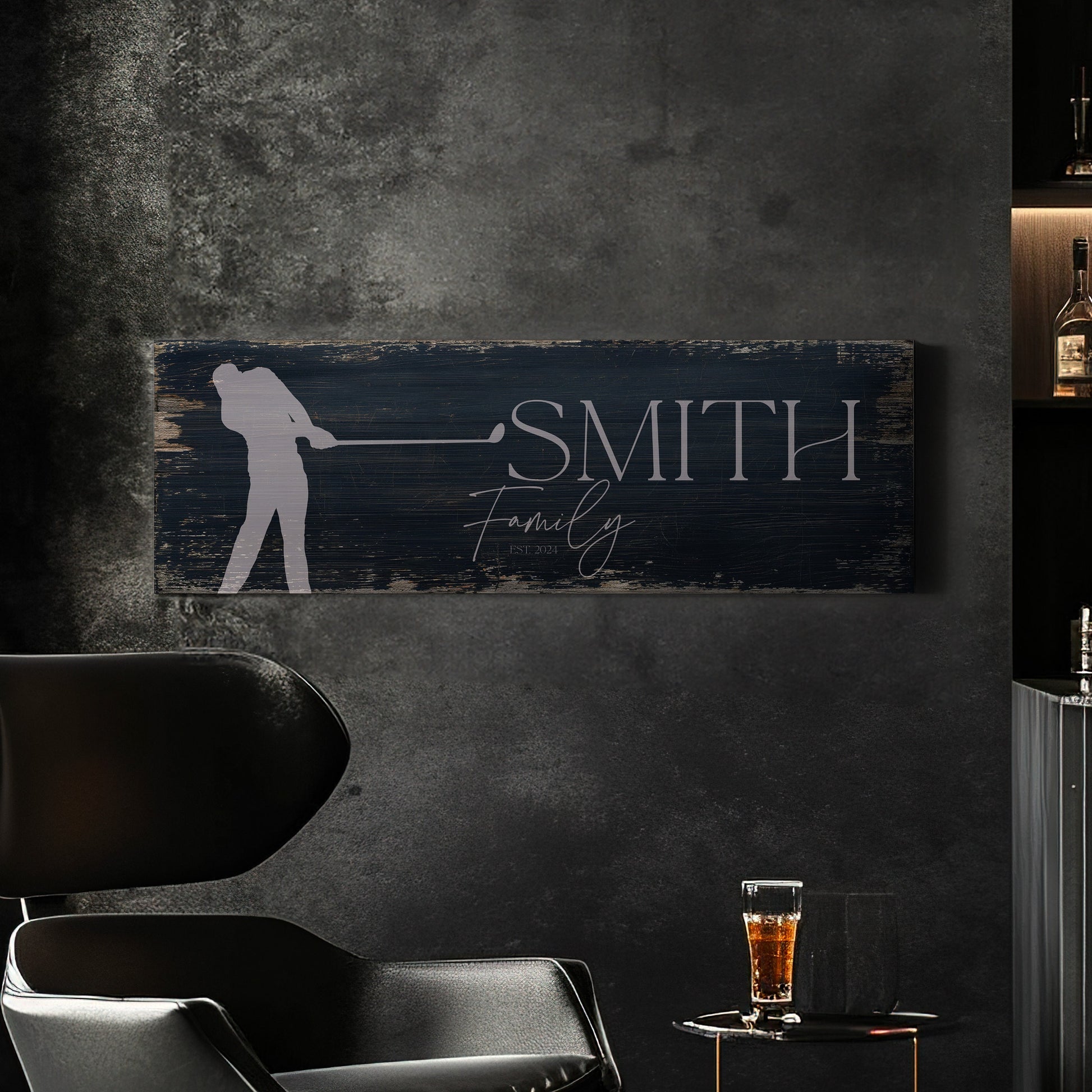 Golf Club Sign, Man cave Sign Personalized Golf Gifts, Custom Golf Team Wall Art Huge Panoramic Canvas Wall Art