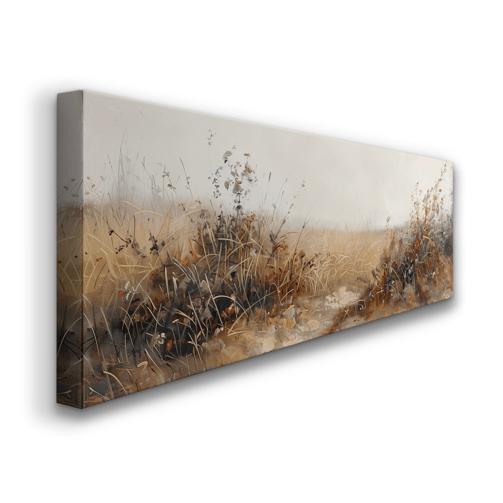 Wildflower Field Long Horizontal Wall Art For Living Room, Panoramic Prairie Canvas Print, Farmhouse Decor Canvas Art