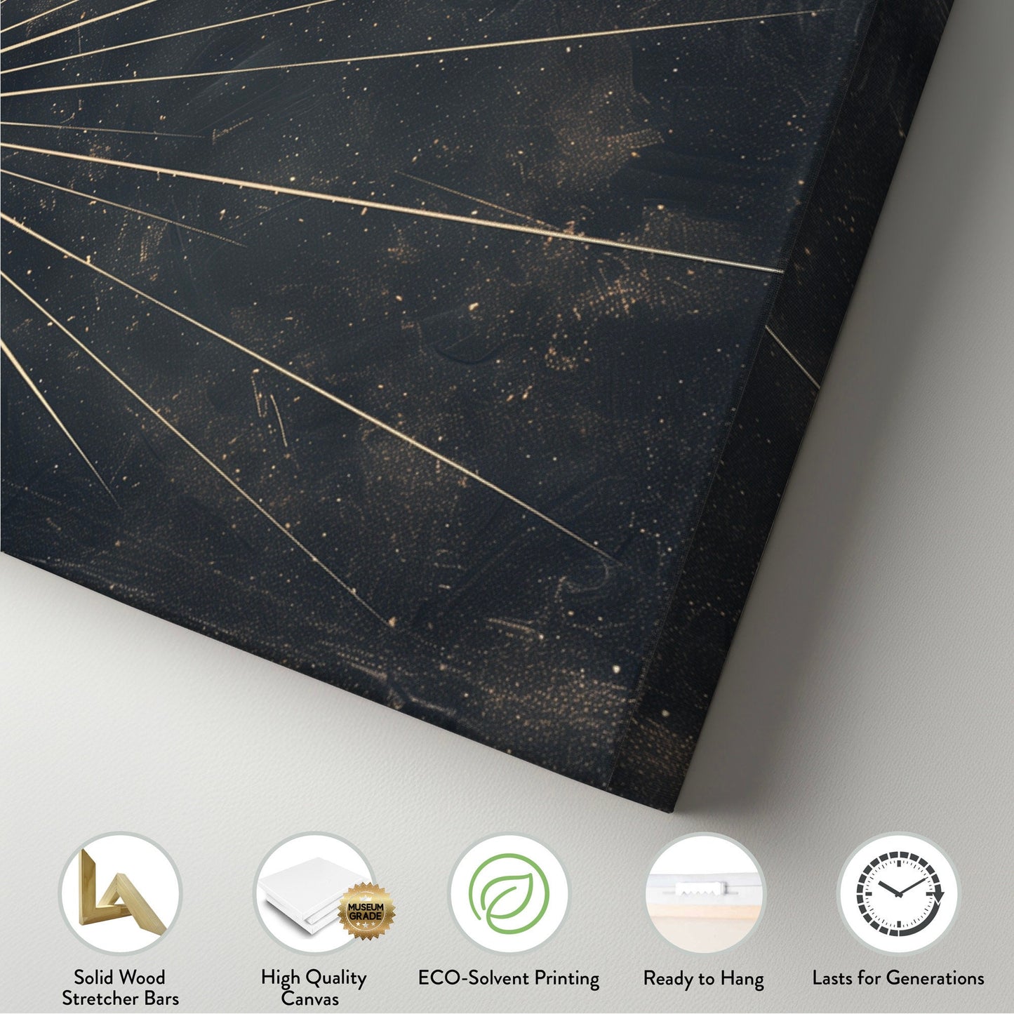 Huge Star At Night Long Horizontal Wall Art For Bedroom, Panoramic Night Sky Canvas Print, Minimalist Decor Canvas Art