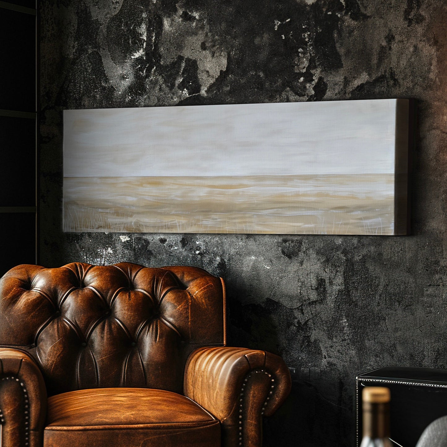 Calm Lake Long Horizontal Wall Art For Living Room, Panoramic Southwestern Canvas Print, Minimalist Decor Canvas Art
