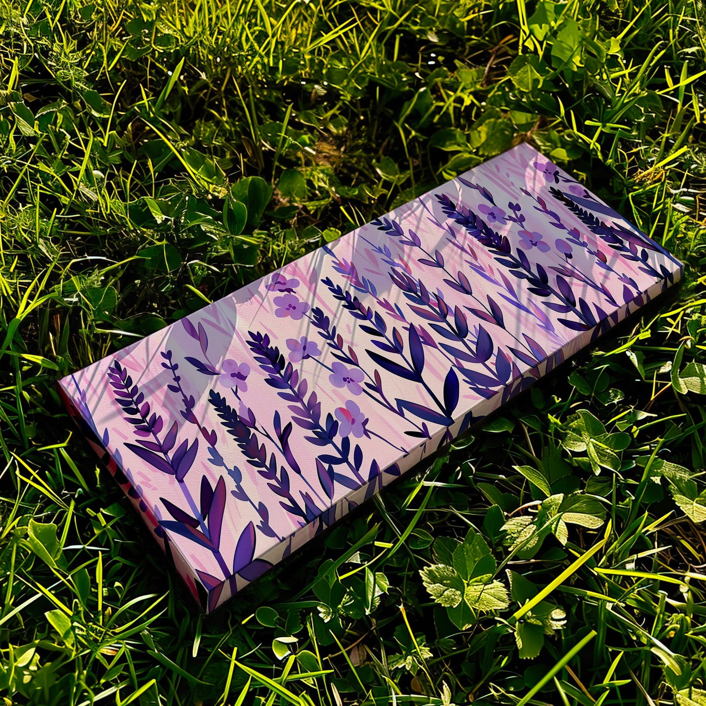 Lavender Field Long Horizontal Wall Art For Living Room, Panoramic Boho Floral Canvas Print, Botanical Decor Canvas Art