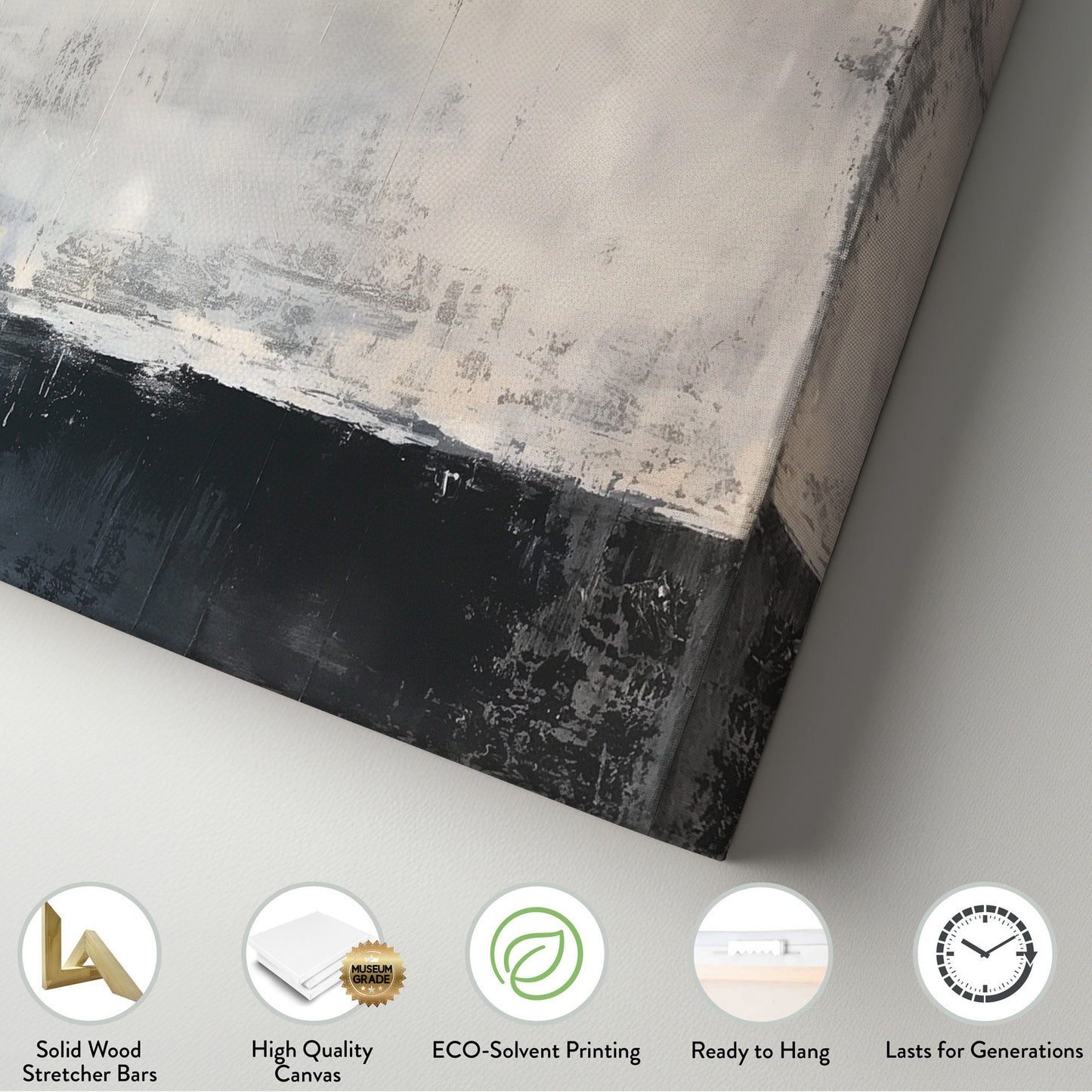 Neutral Wabi Sabi Long Horizontal Wall Art For Living Room, Panoramic Modern Canvas Print, Minimal Decor Canvas Art