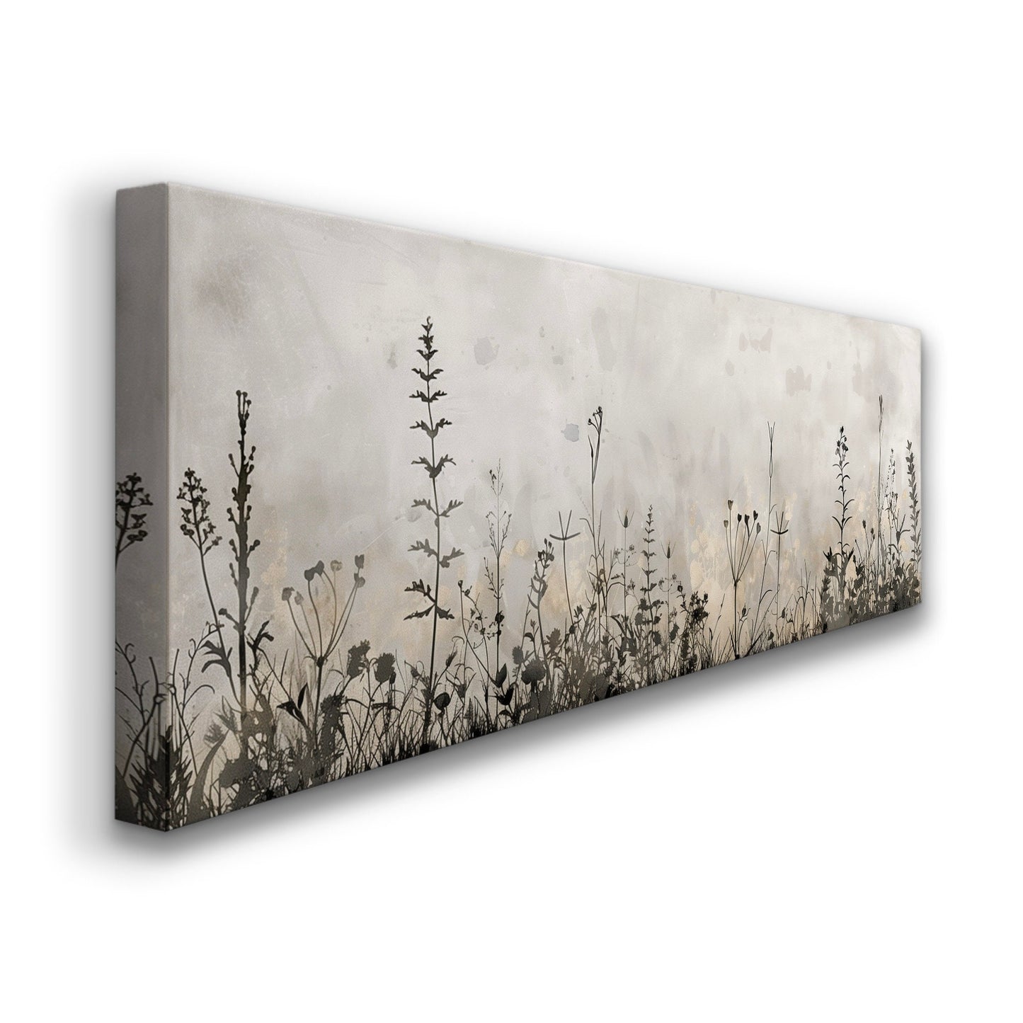 Wildflower Field Long Horizontal Wall Art For Living Room, Panoramic Floral Canvas Print, Farm House Decor Canvas Art