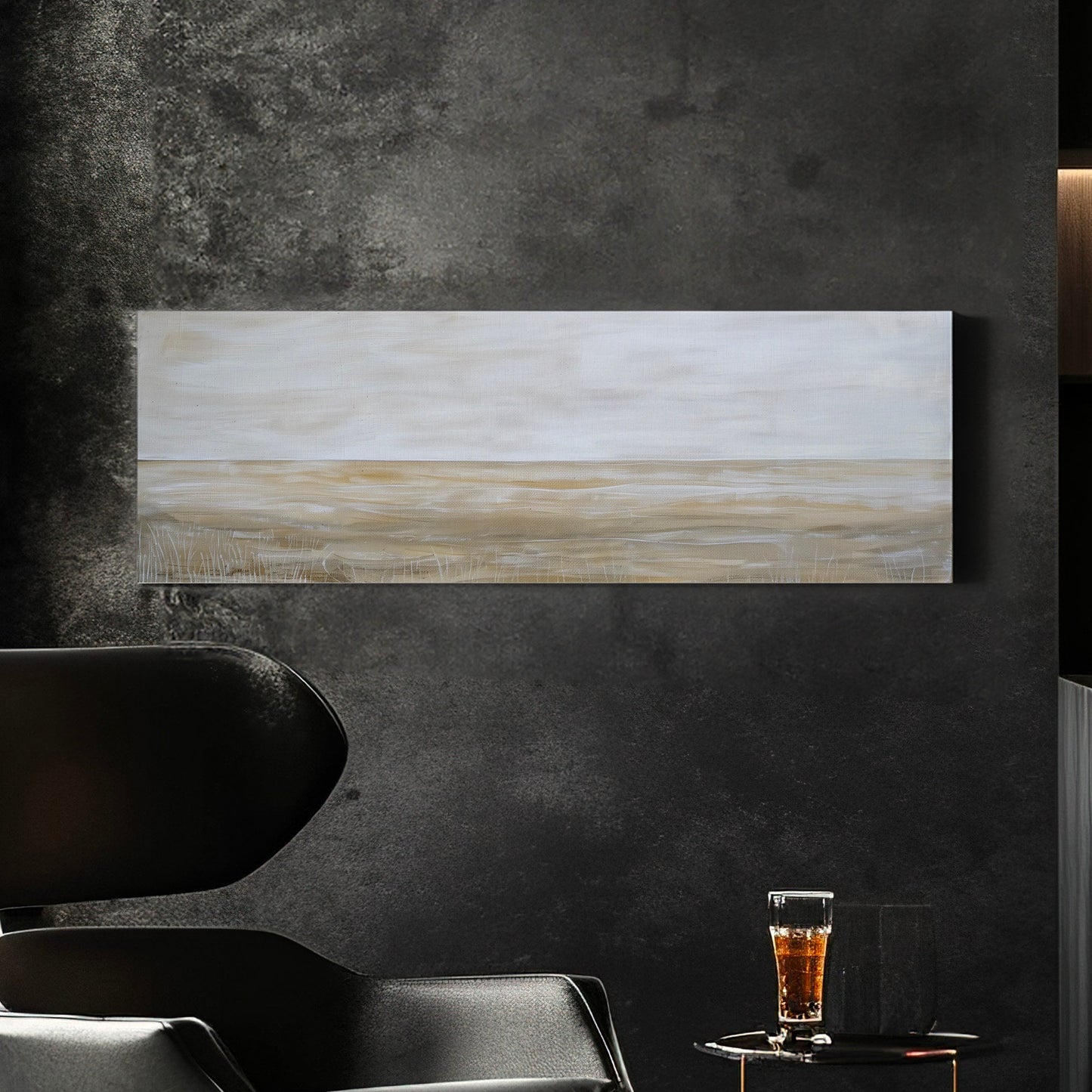 Calm Lake Long Horizontal Wall Art For Living Room, Panoramic Southwestern Canvas Print, Minimalist Decor Canvas Art