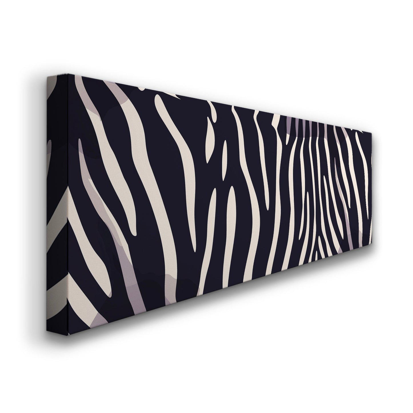 Zebra Pattern Above Bed Wall Art African, Panoramic Wildlife Canvas Print, Animal Long Horizontal Canvas Art