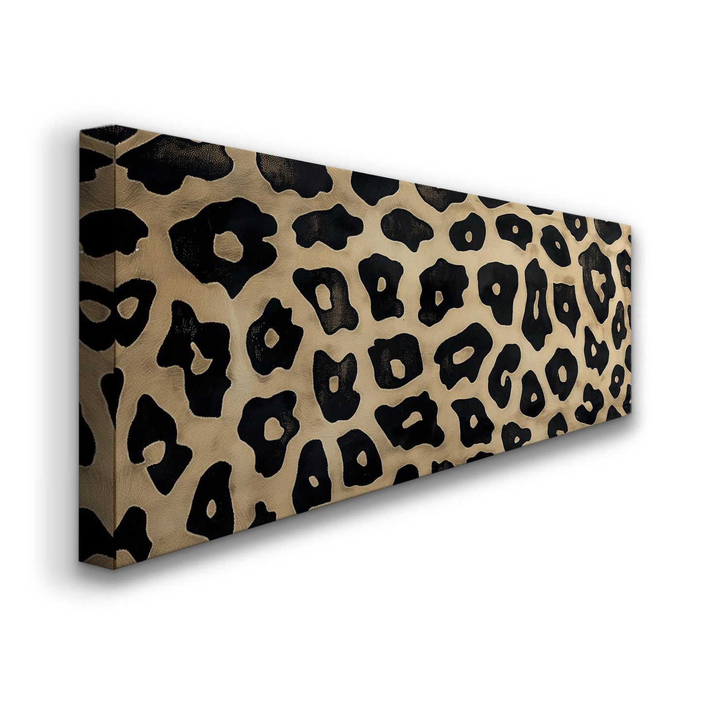 Leopard Pattern Panoramic Wall Art Aesthetic, Panorama Cheetah Canvas Print, Wildlife Decor Canvas Art