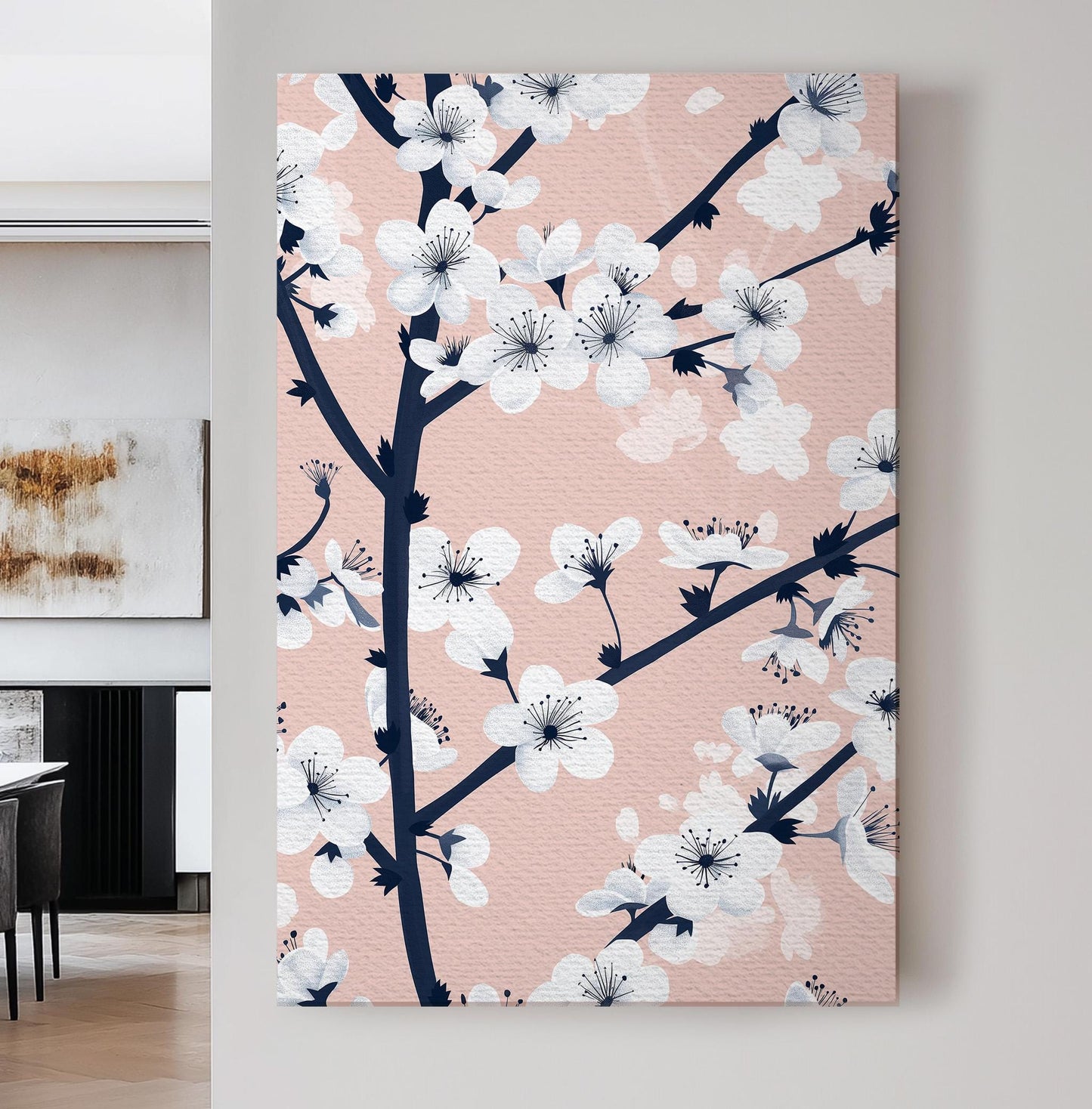 Cherry Blossom Canvas Print: Vintage Japanese Sakura Tree Wall Art
