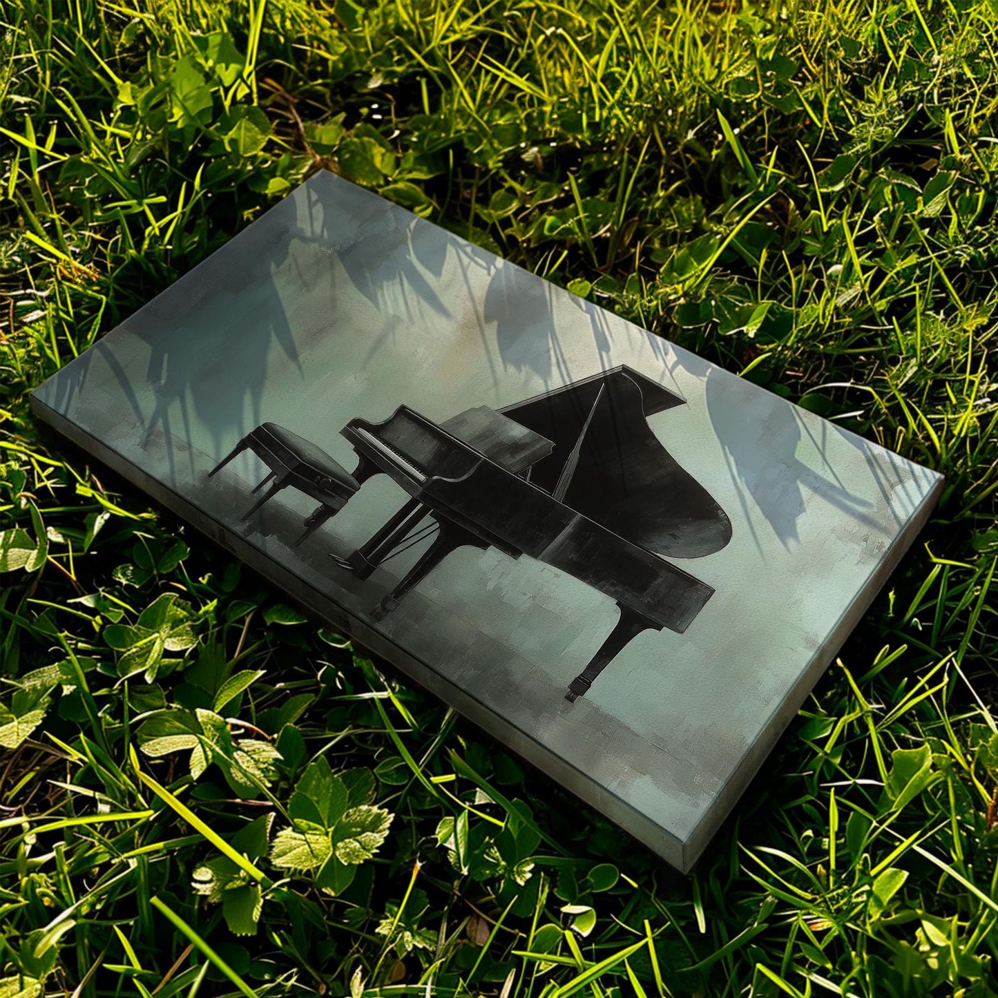Piano Abstract Canvas Wall Art For Living Room, Landscape Pianist Canvas Print, Classical Large Canvas Art
