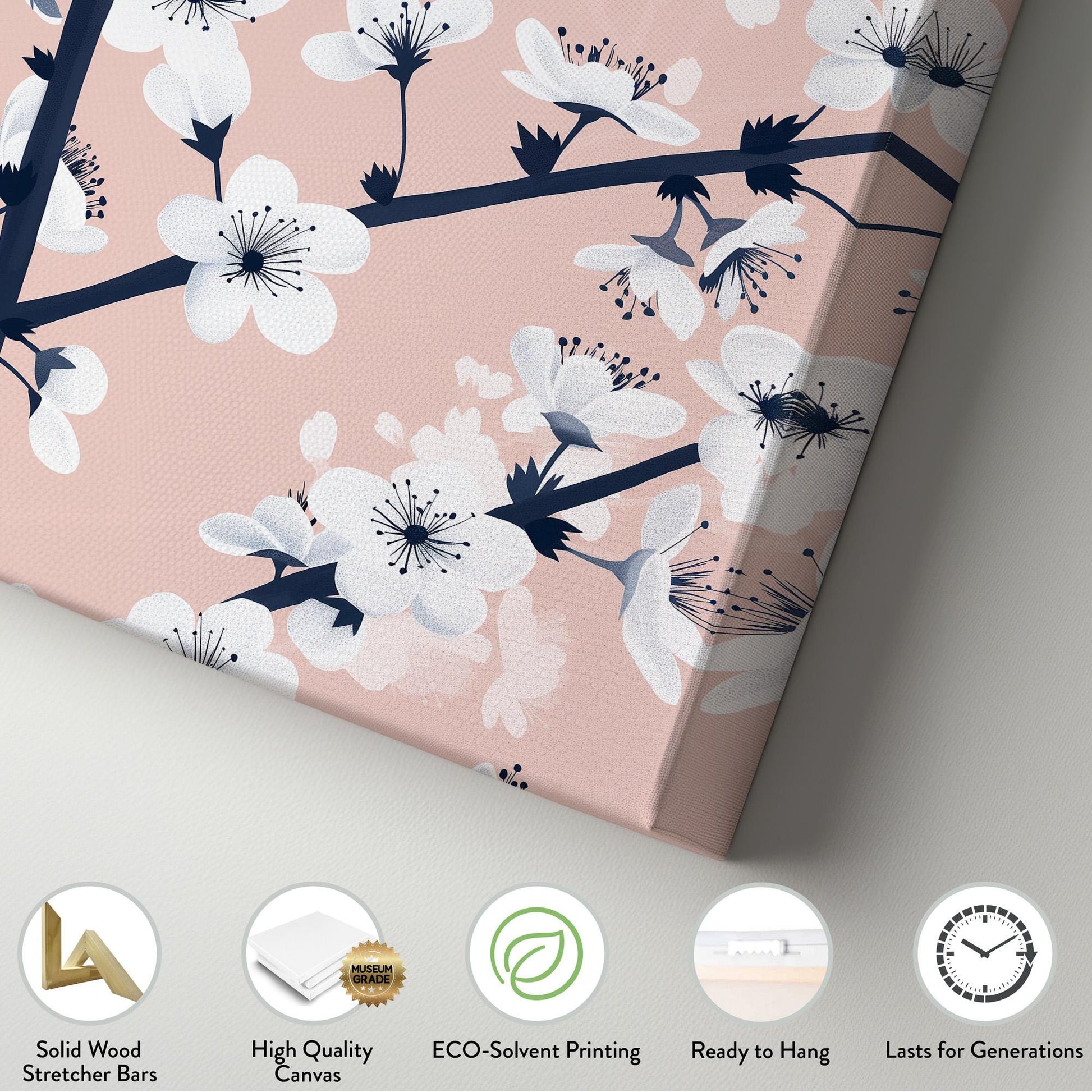 Cherry Blossom Canvas Print: Vintage Japanese Sakura Tree Wall Art