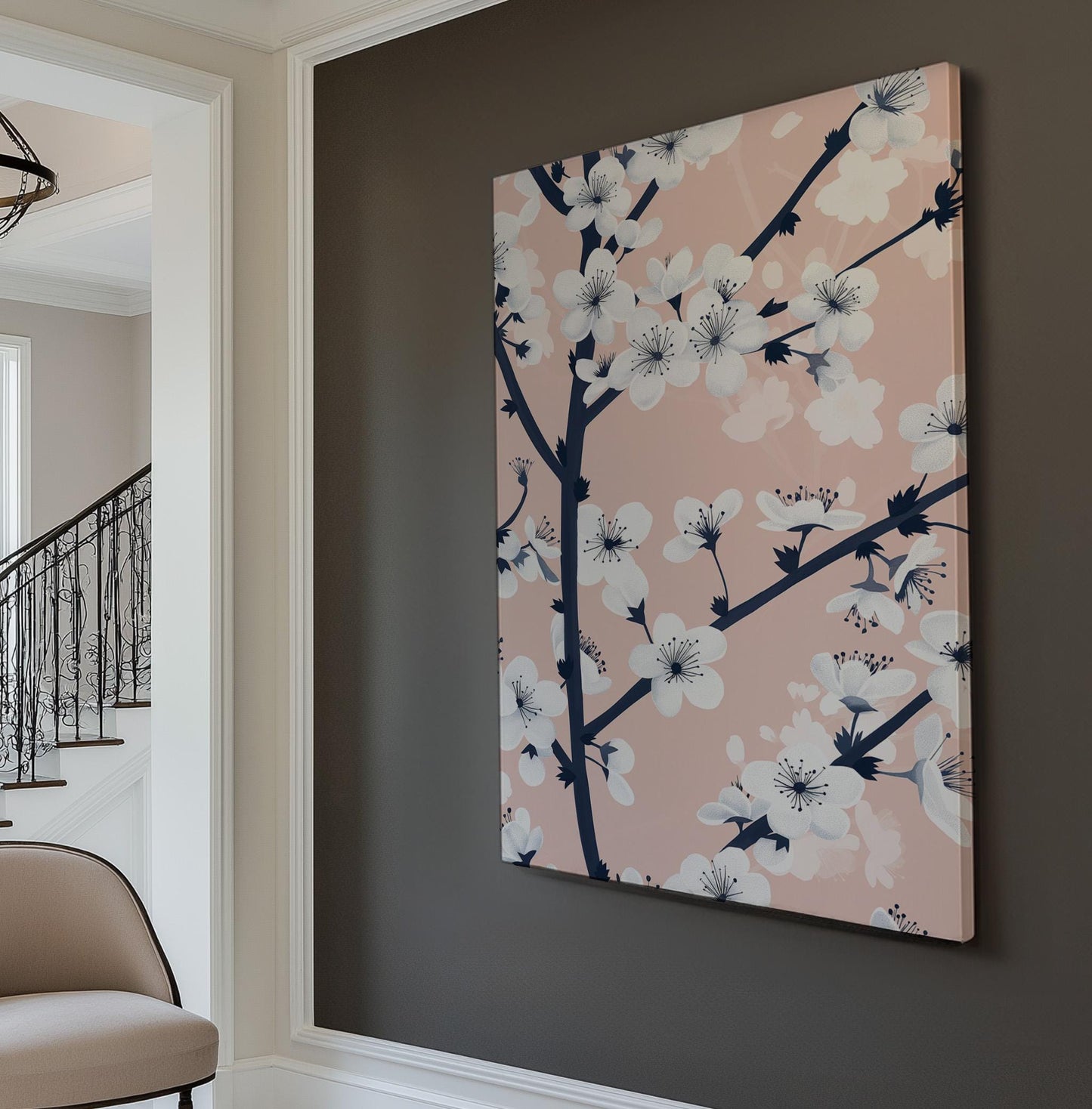 Cherry Blossom Canvas Print: Vintage Japanese Sakura Tree Wall Art